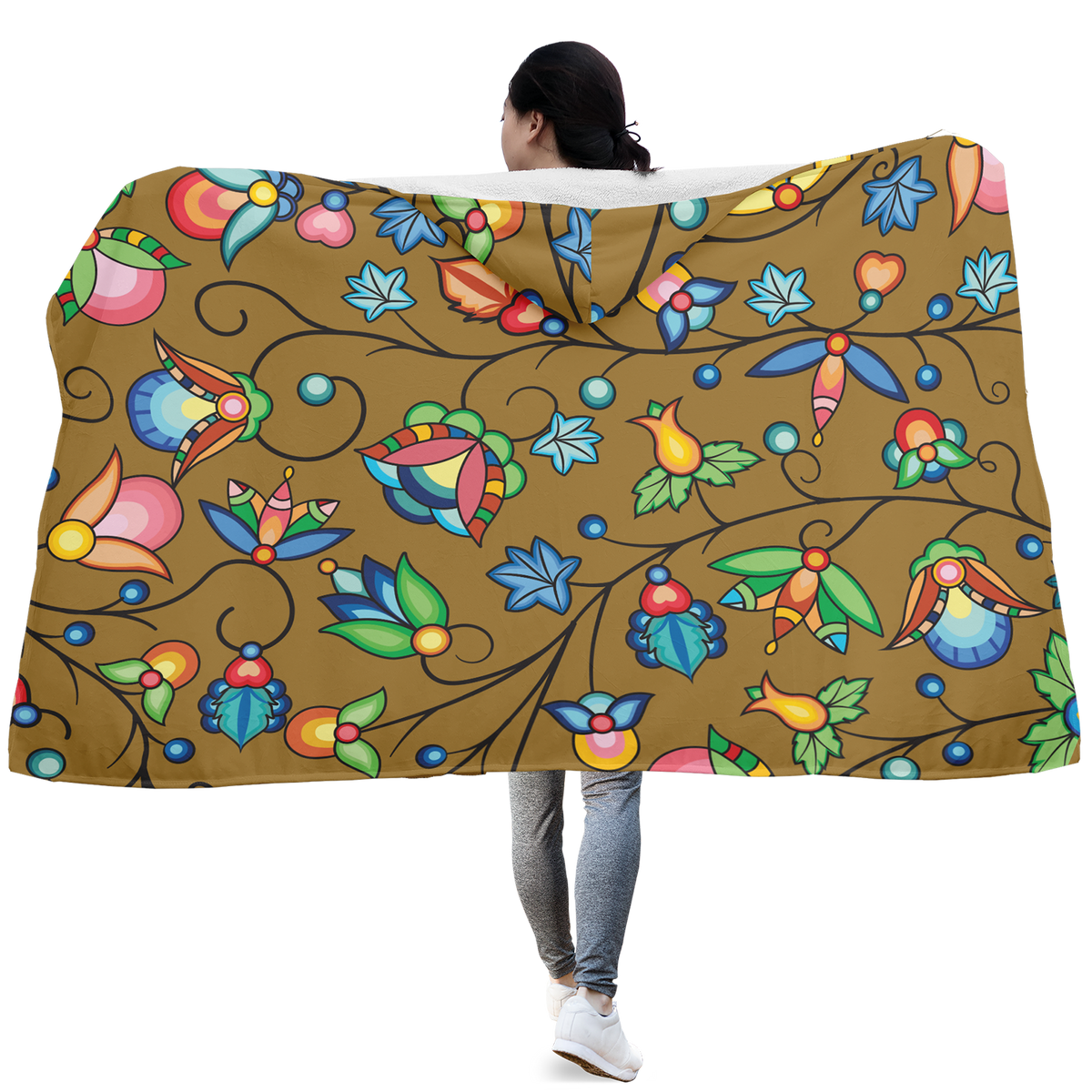 Prairie Plains Spirit Fall Leaves Hooded Blanket