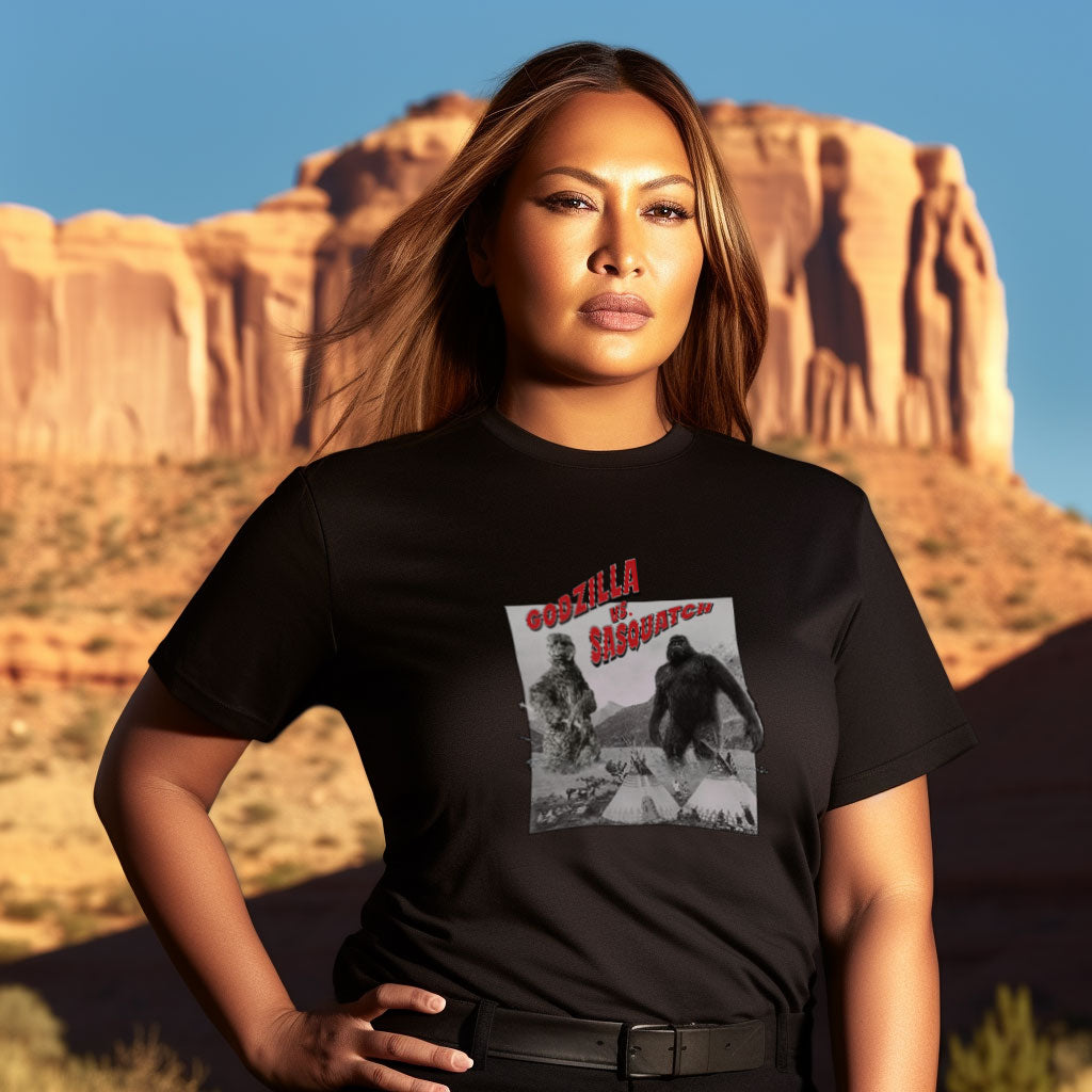 Godzilla vs Sasquatch Unisex T-shirt