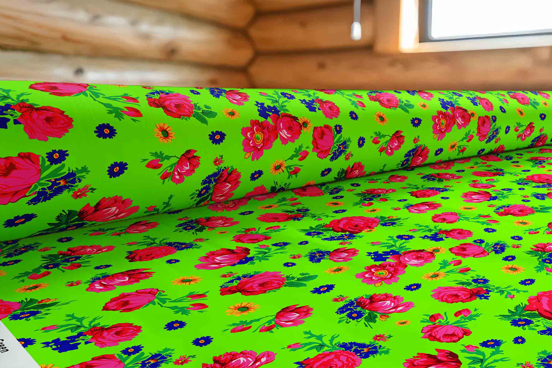 Kokum Ceremony Neon Green Cotton Poplin