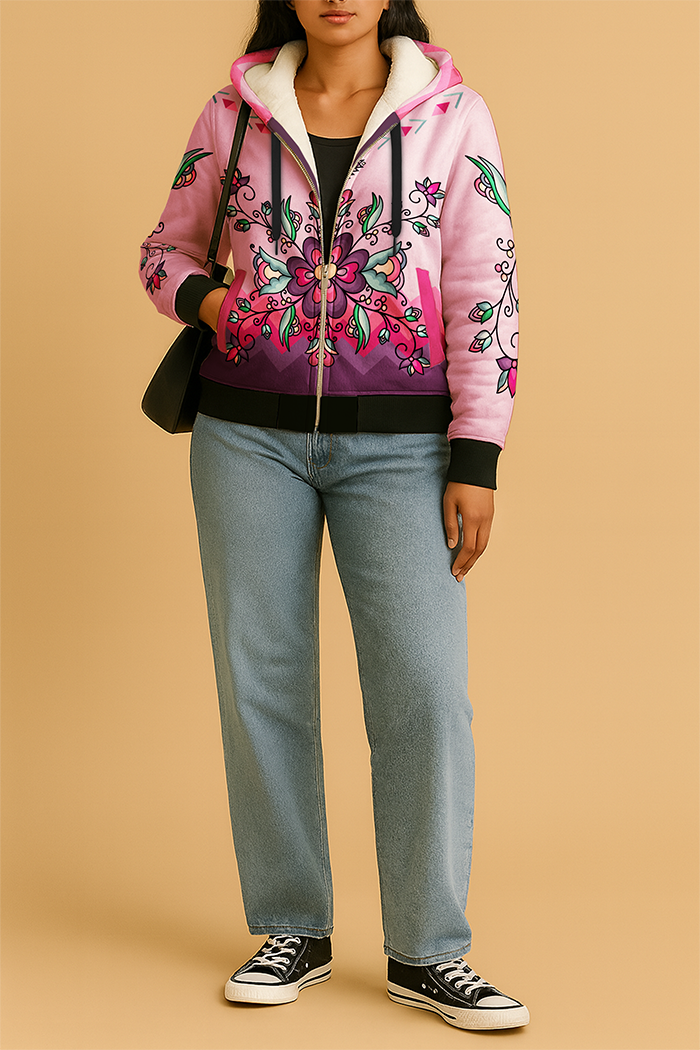 Amber Evening Garland Women's Sherpa Hoodie