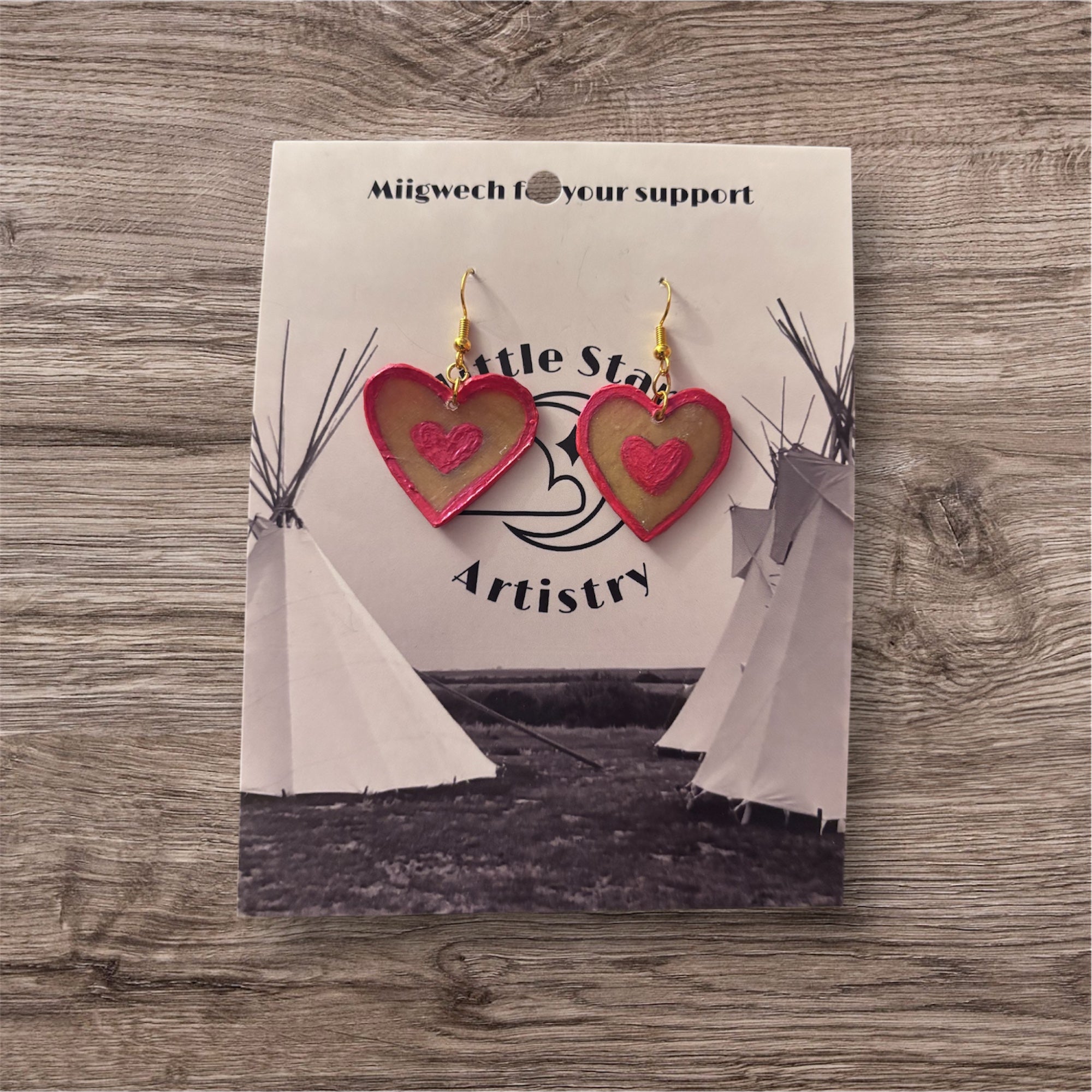 Dorienne Proulx Painted Hide Heart