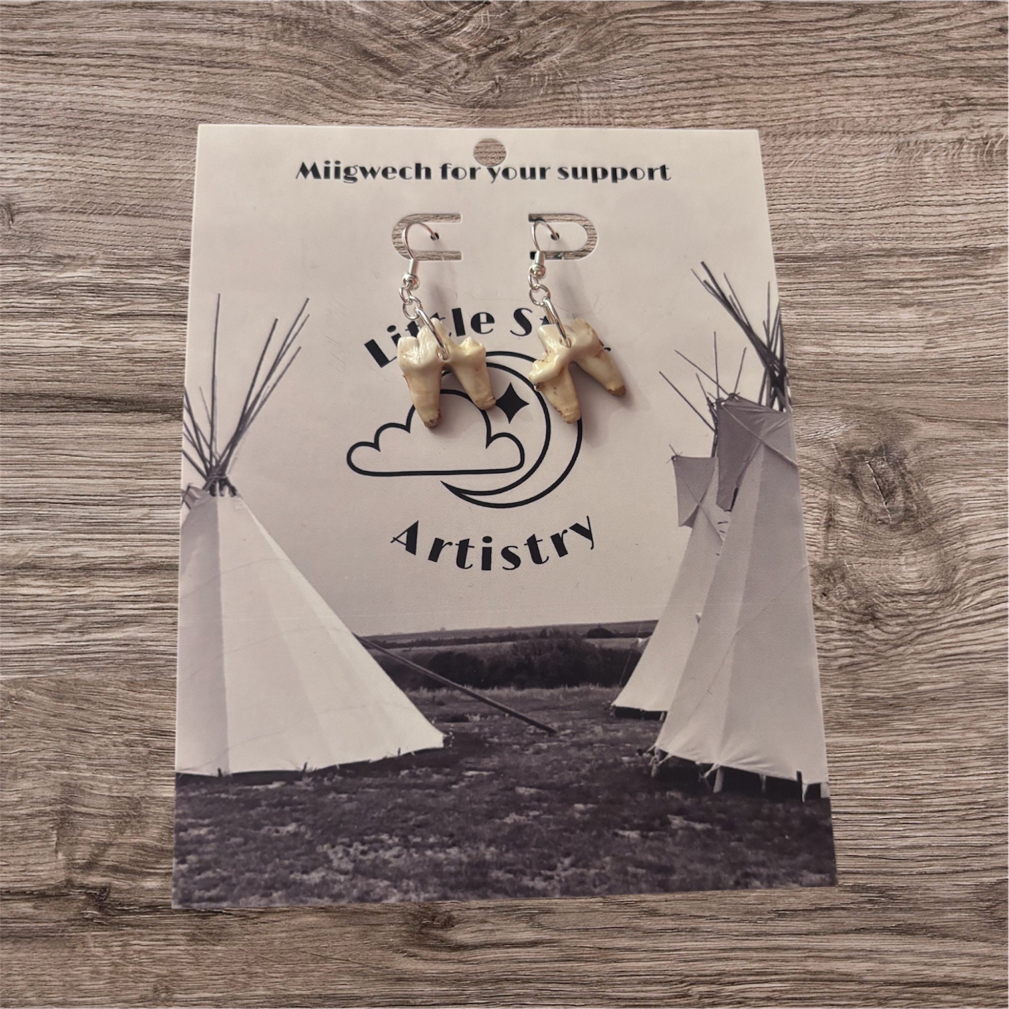 Dorienne Proulx Coyote Molar Tooth Earrings