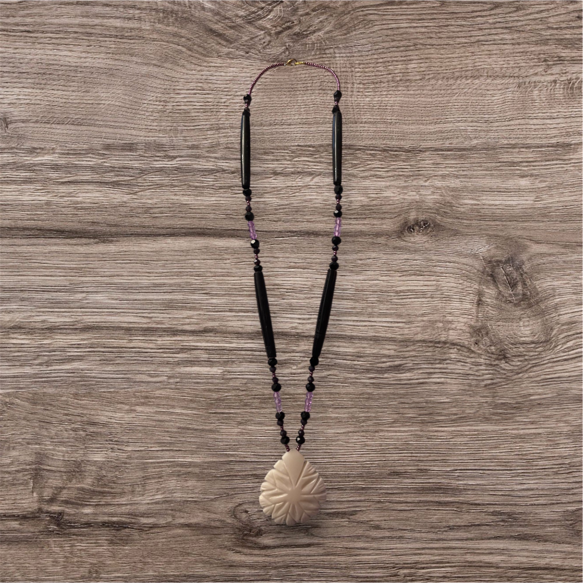 Dorienne Proulx Purple Bone Necklace