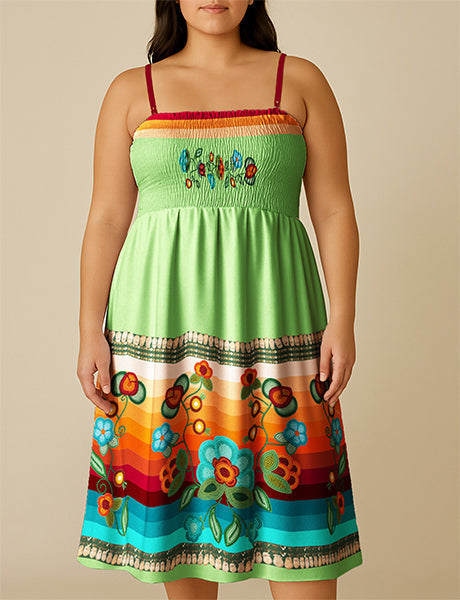 Prairie Fire Petals Sage 1 Smock Top Dress