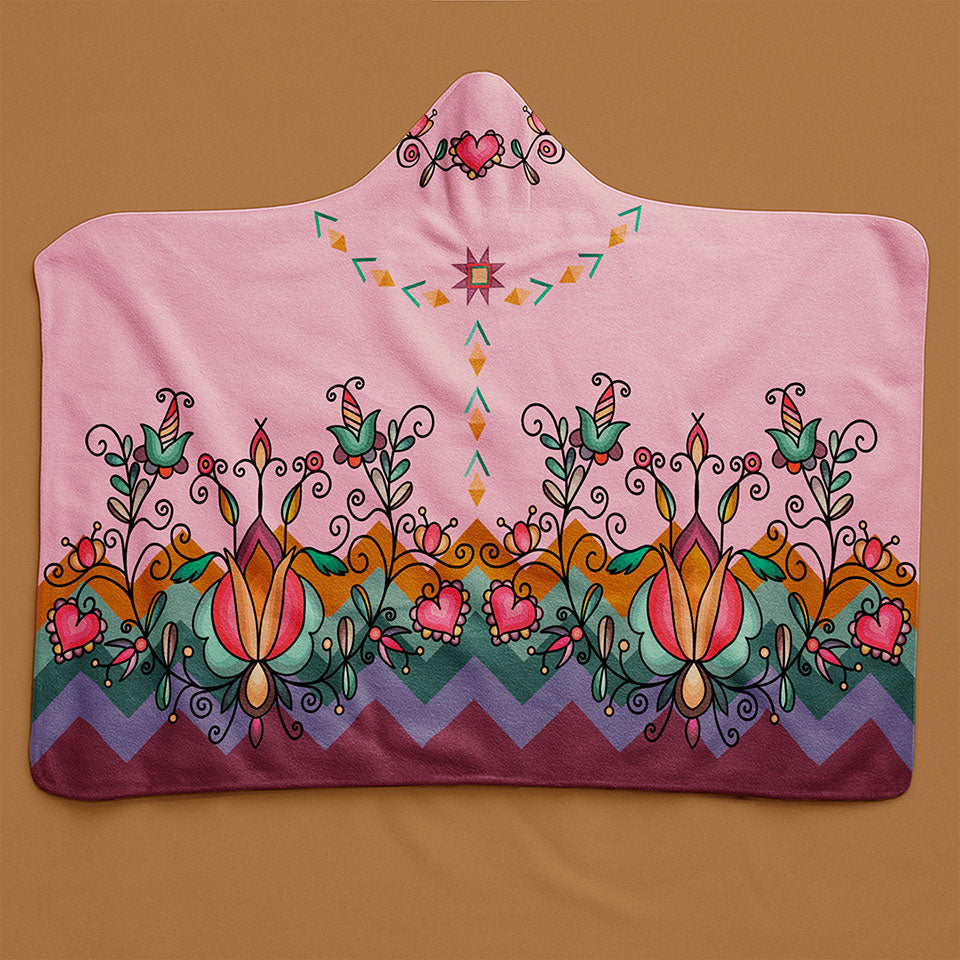 Harvest Hearth Floral Bloom Hooded Blanket