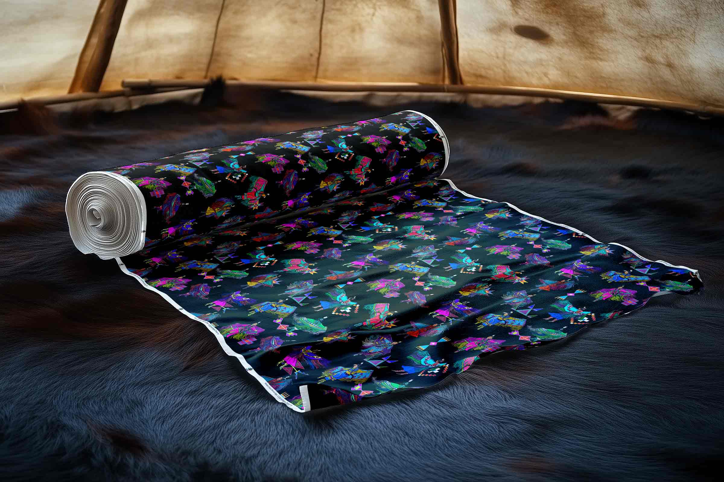 Women's Fancy Dancers Black Large Cotton Poplin