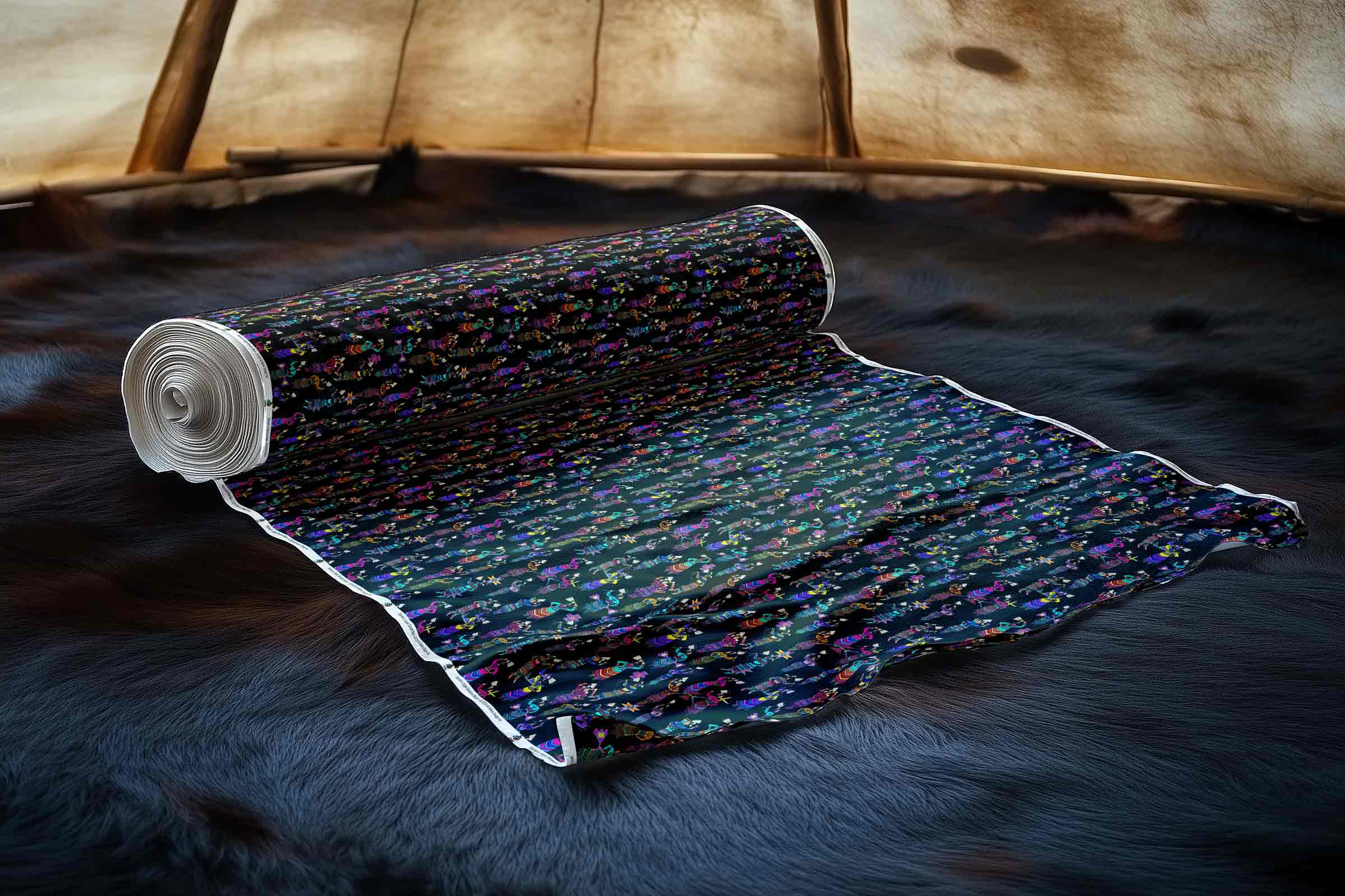 Women's Jingle Dancers Black Small Cotton Poplin