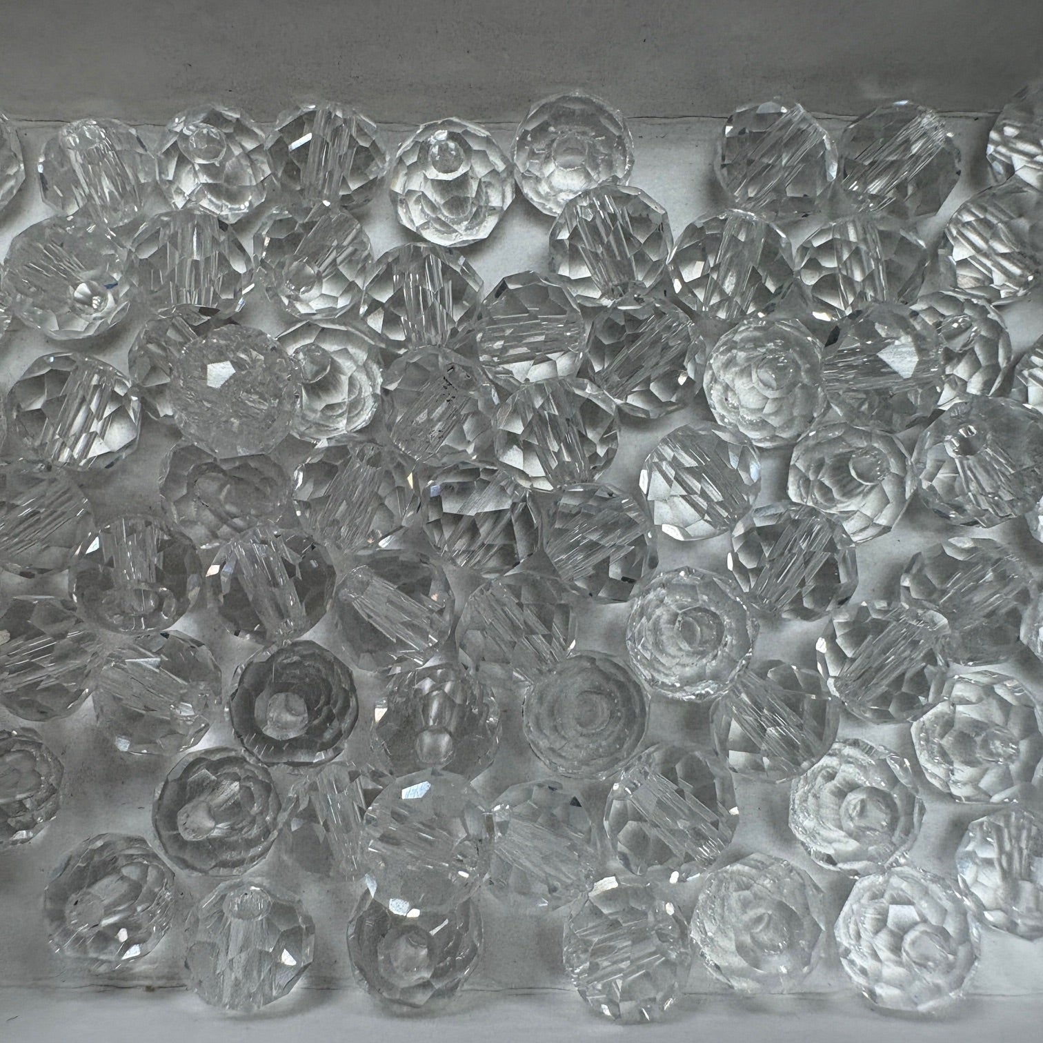 6mm Rondelle Glass Bead - Clear
