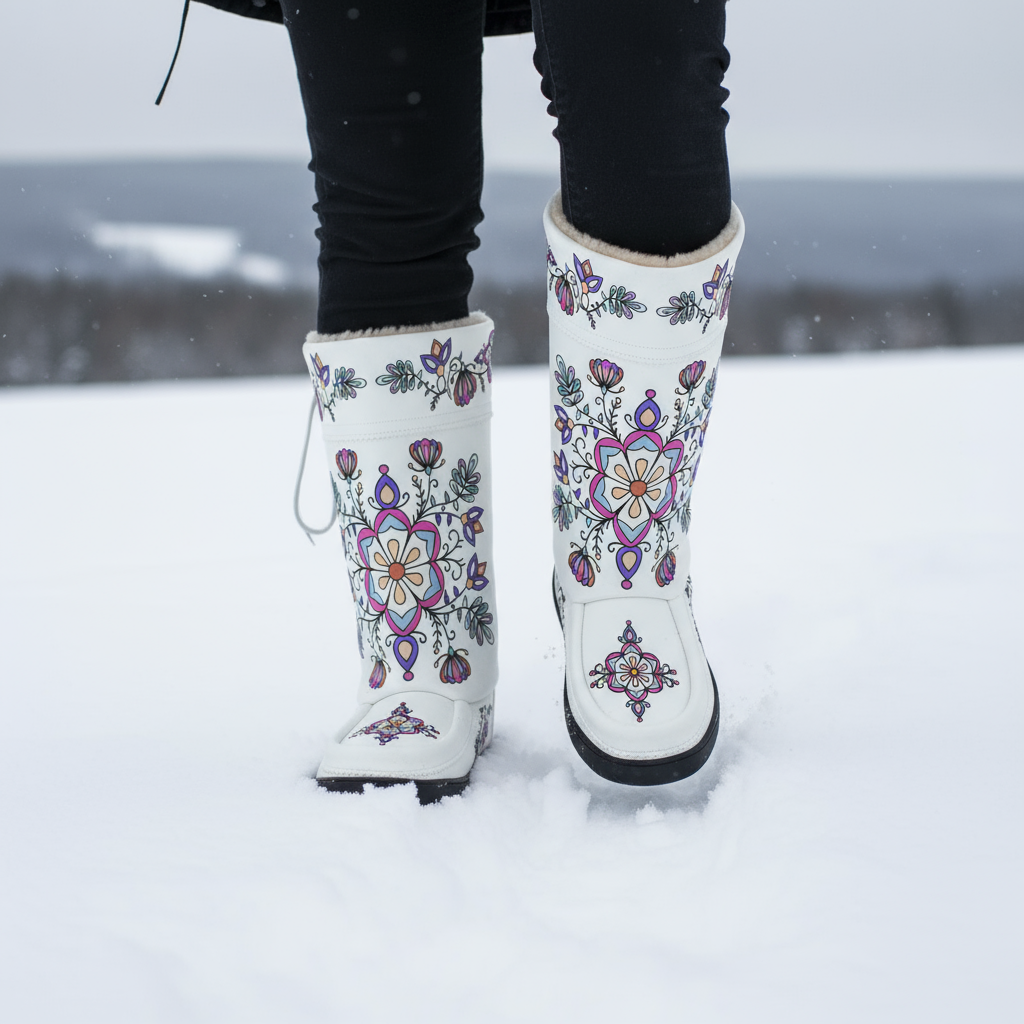 Aurora Petal Glow Real Leather MocLux Tall