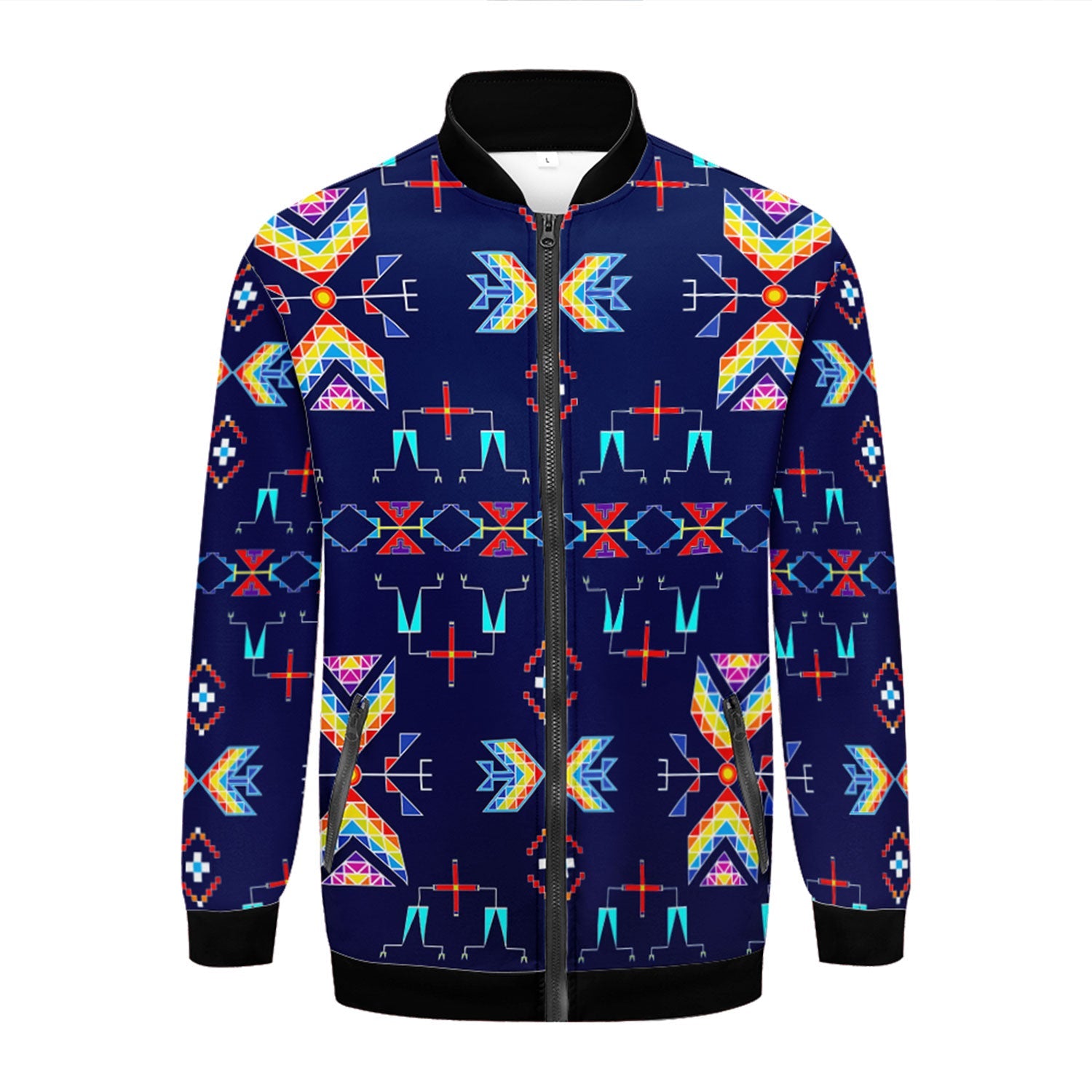 Rainy Chief Rainbow Night Lake Zippered Collared Lightweight Jacket