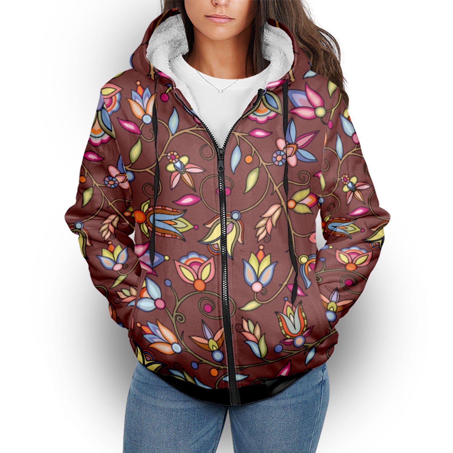 Buffalo Bloom Clay Sherpa Hoodie