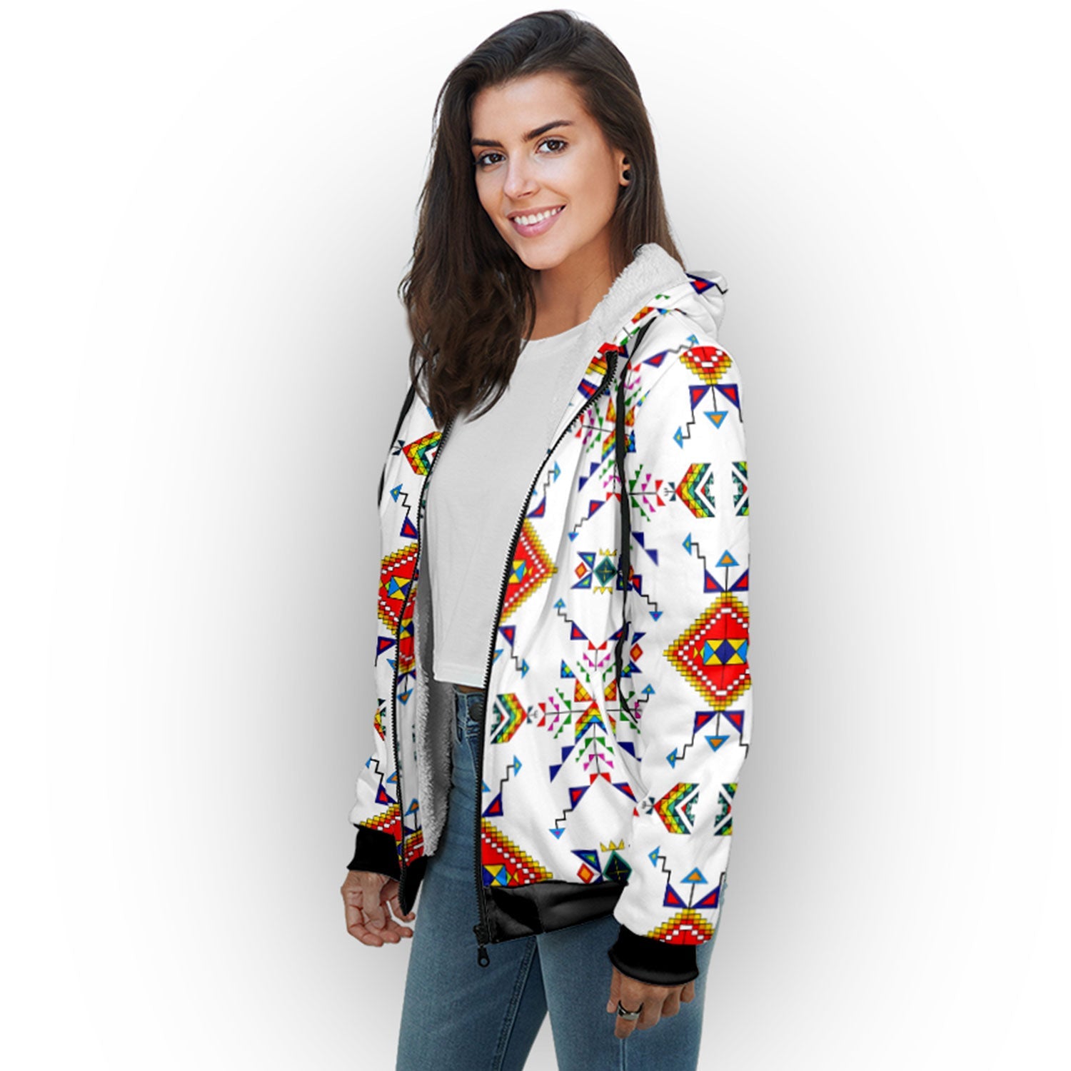 Buffalo Jump White Sherpa Hoodie