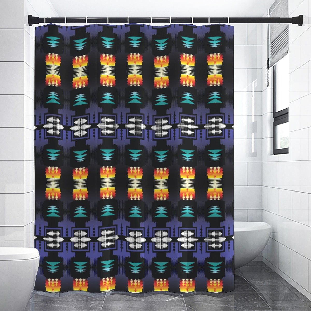 Midnight Sage Fire Shower Curtain (59 inch x 71 inch)