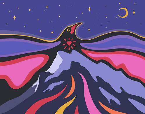 Bada Jean Mt Rundle and the Raven Print