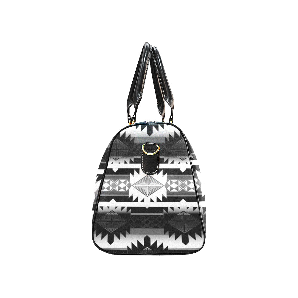 Okotoks Black and White New Waterproof Travel Bag/Large (Model 1639)