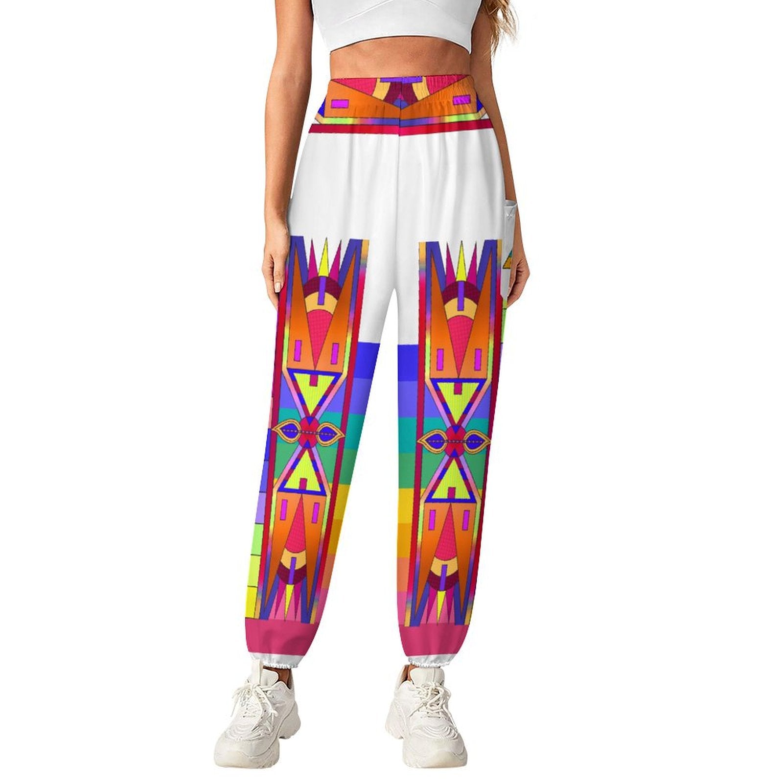 Rainbow Spirit Path White Ribbon Joggers