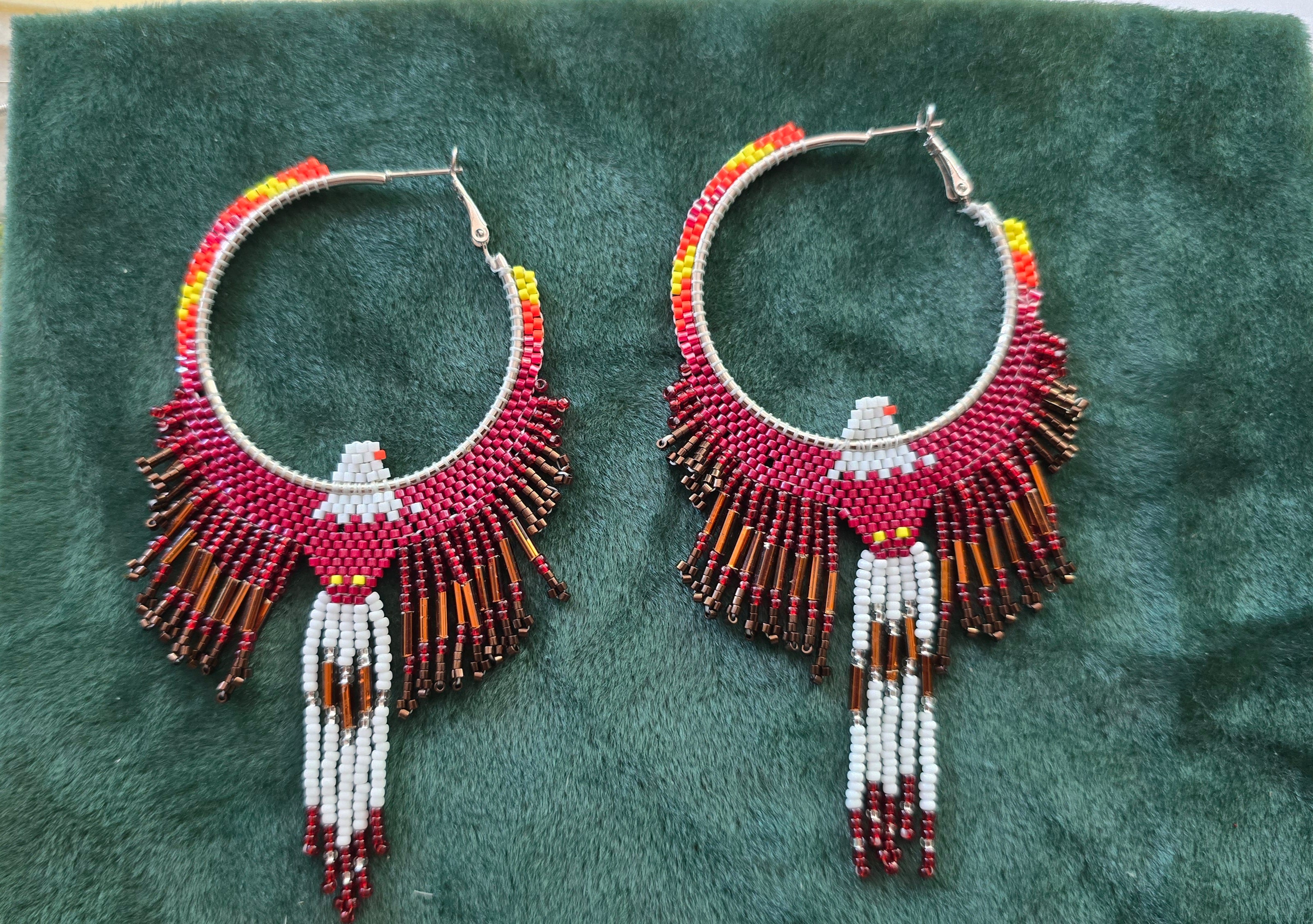 Madeline Desjarlais Hoop Eagle Earrings