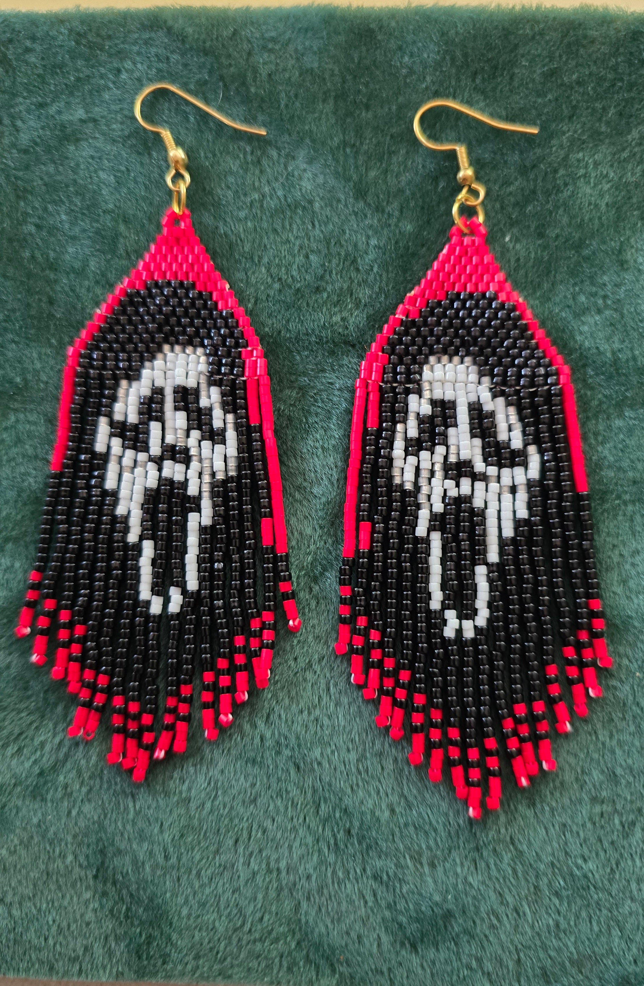 Madeline Desjarlais Red Fringe Scream Earrings