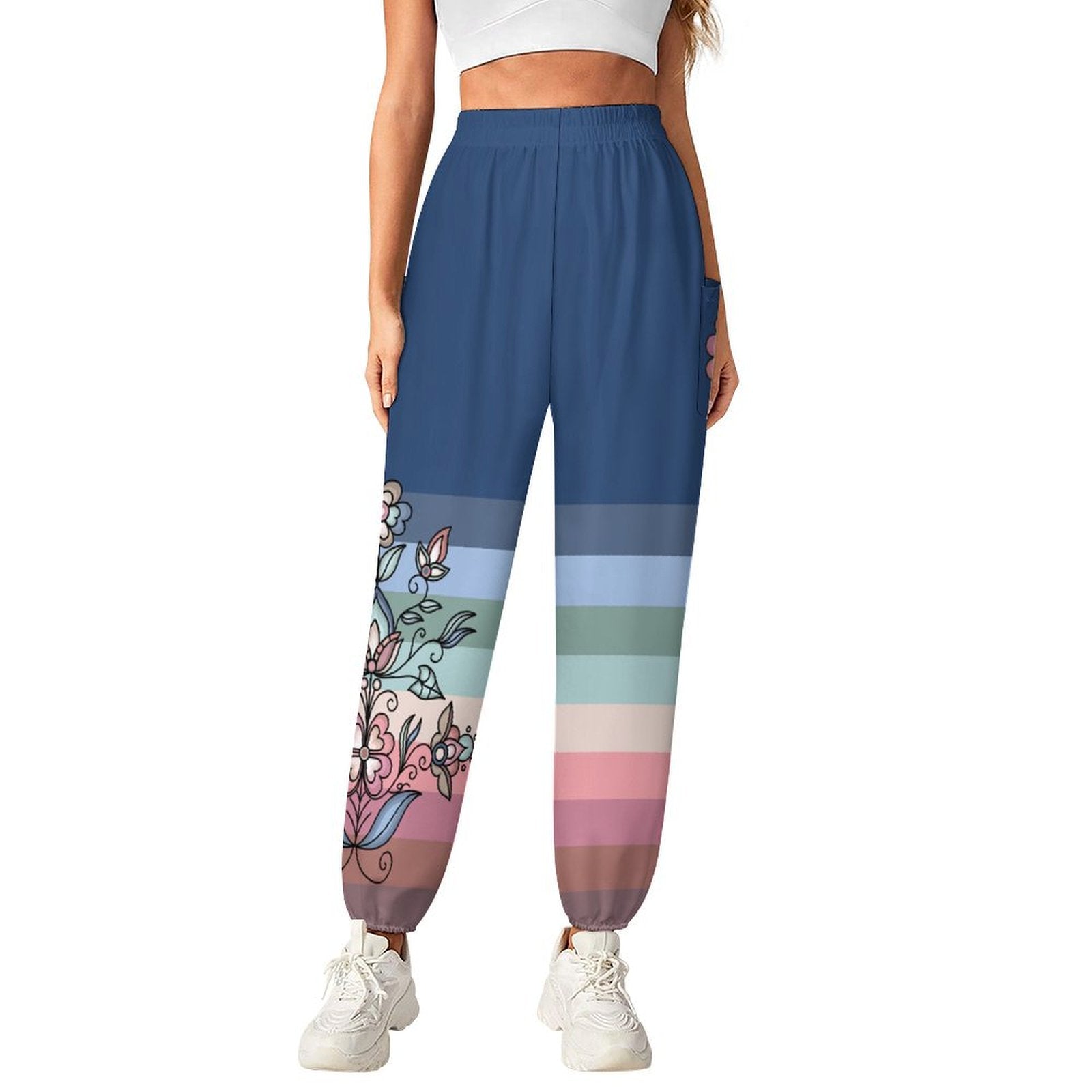 Frostfall Radiance Teal Ribbon Joggers