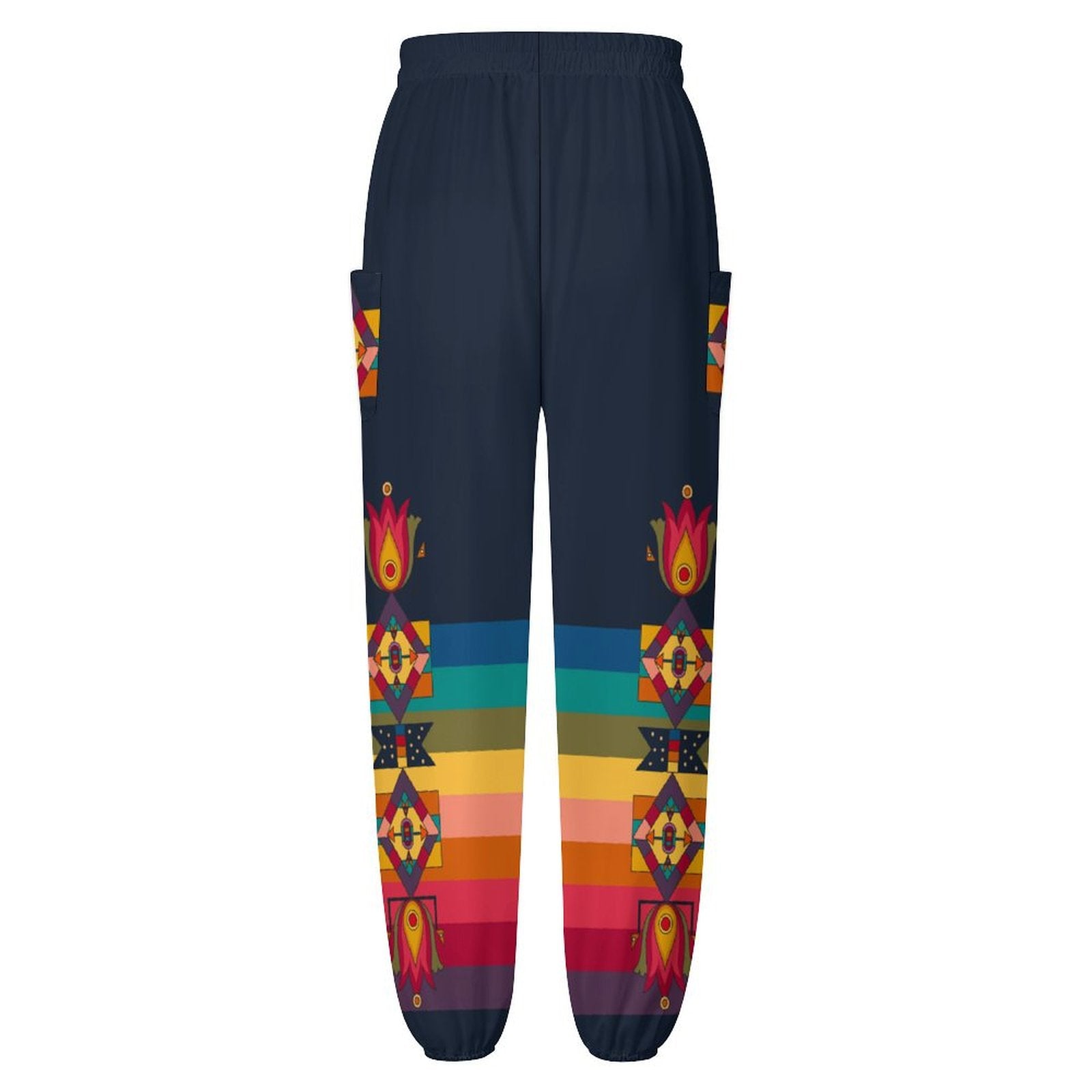 Floral Pathway Navy Ribbon Joggers