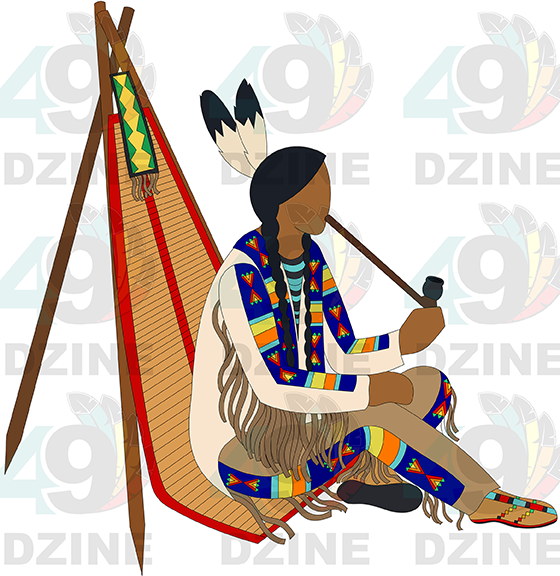 Blackfoot Man at Backrest with Pipe Transfer (Various Sizes)