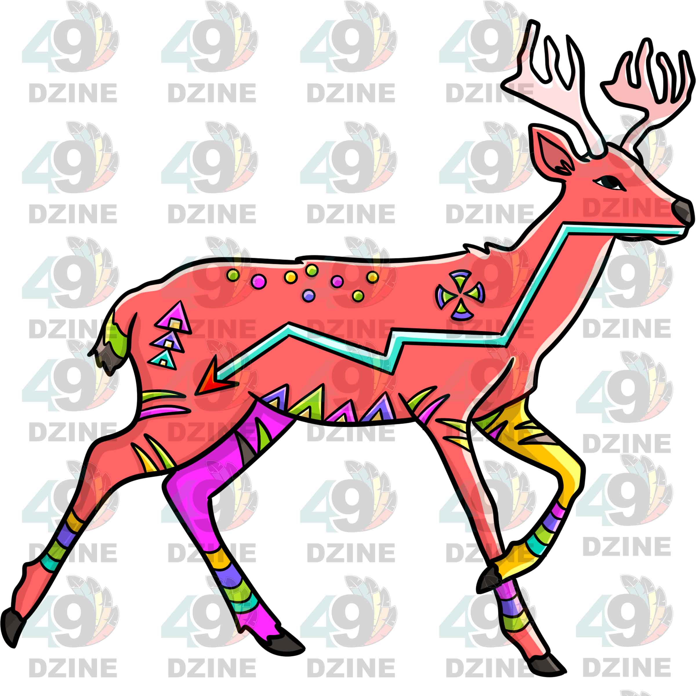 Deer 3 Colored Transfer (Various Sizes)