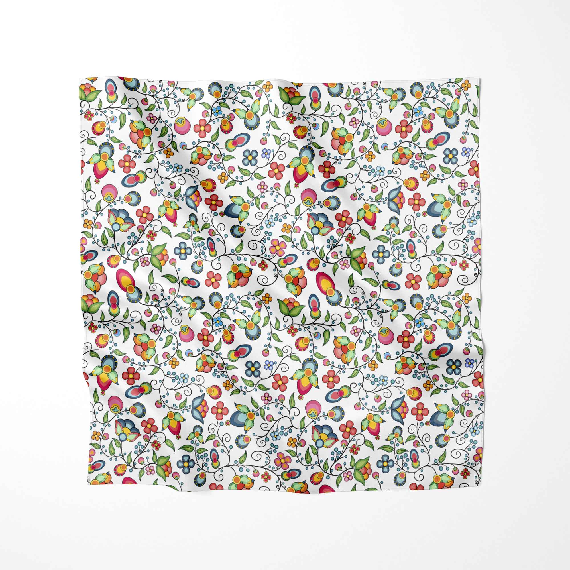 Floral Bounty White Cotton Fabric