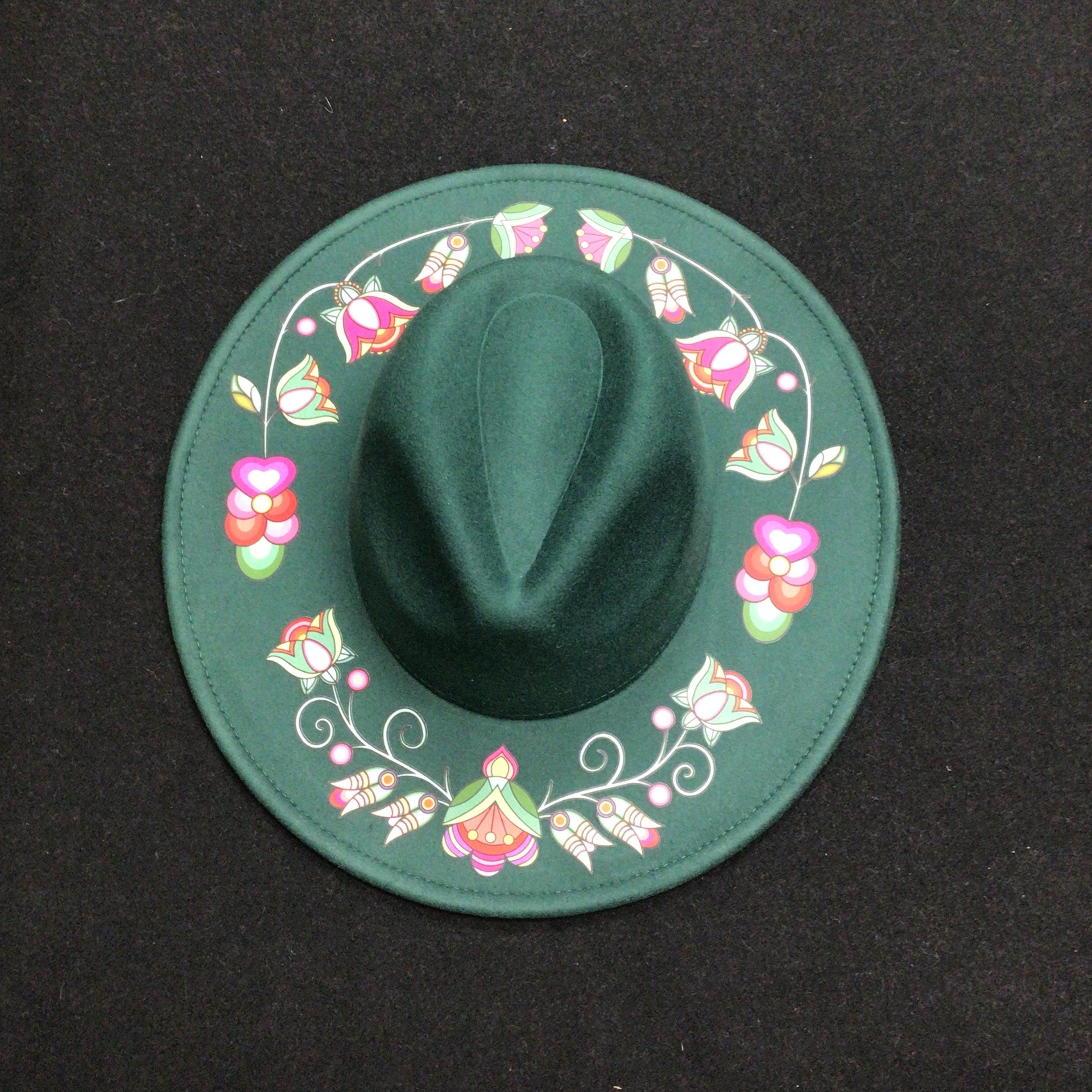 Bountiful Berry Beauty Forest Green Fedora