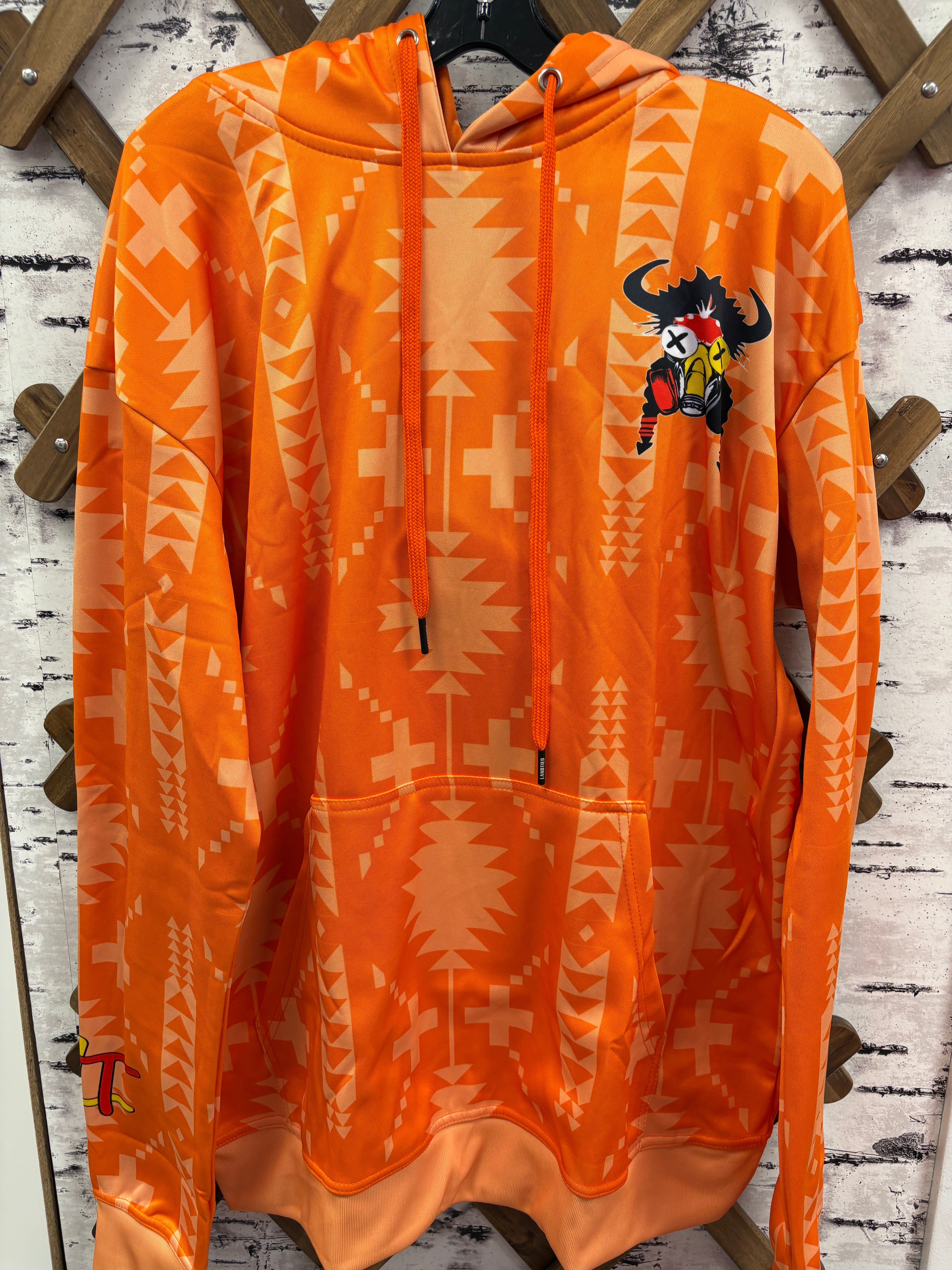 Land Ties Geometric Orange Hoodie