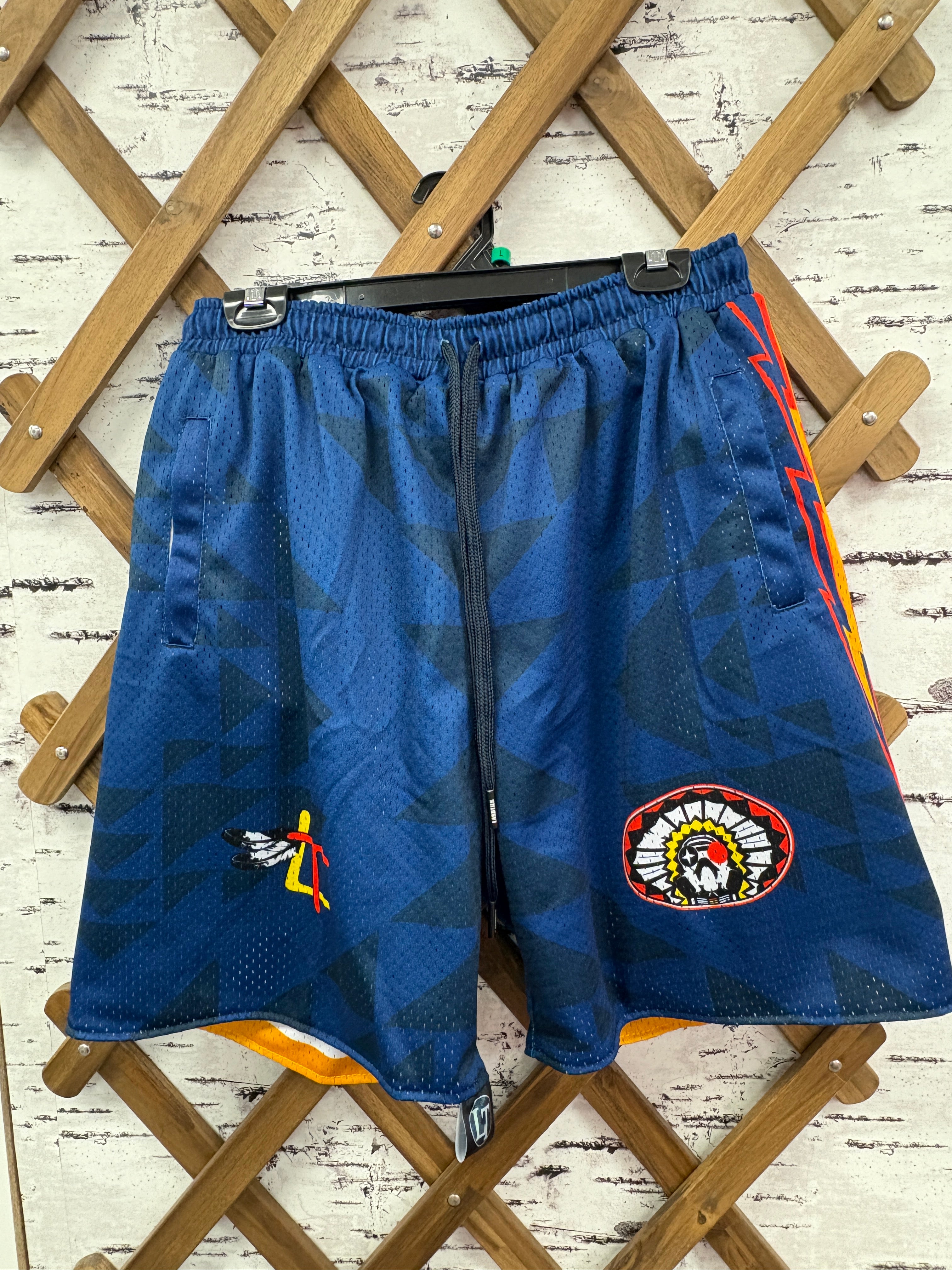 Land Ties Blue/Yellow Reversable Basketball Shorts