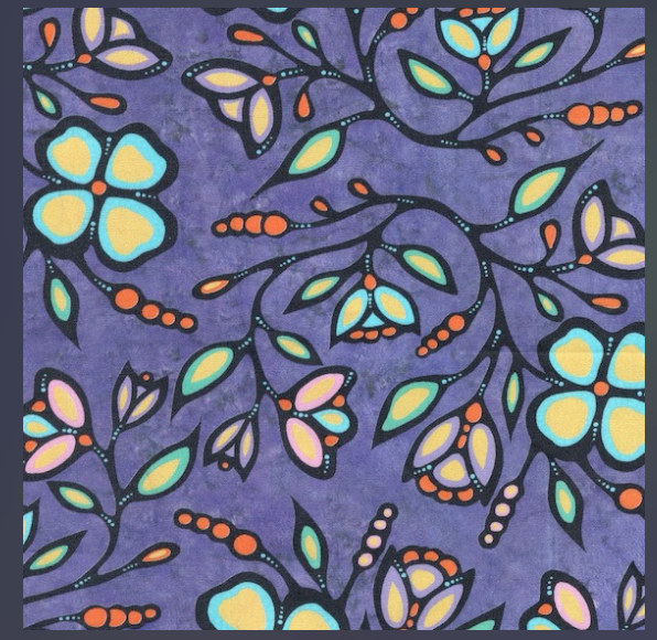 Jackie Traverse Ojibway Florals Cotton Purple 03