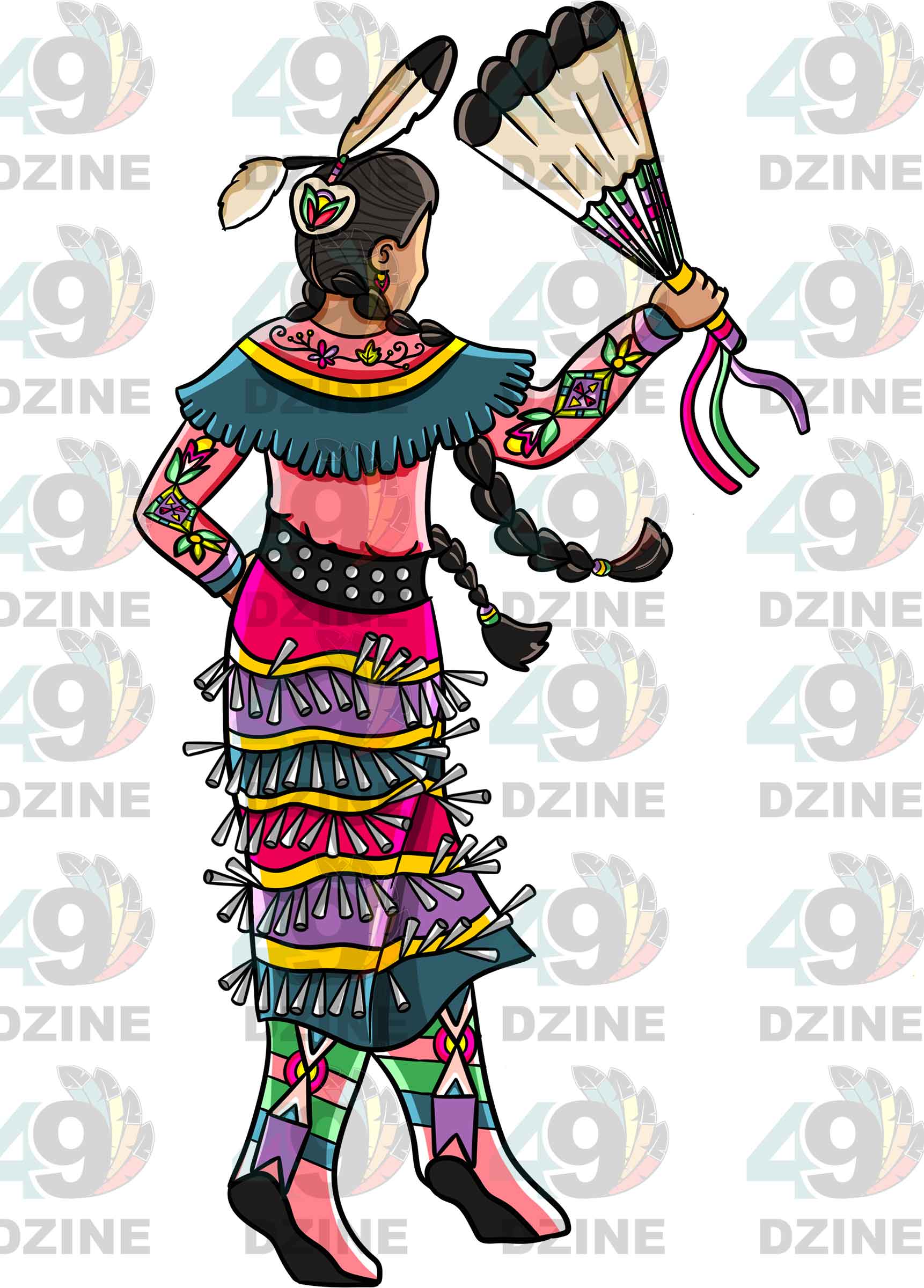 Jingle Dancer 1 Transfer (Various Sizes)