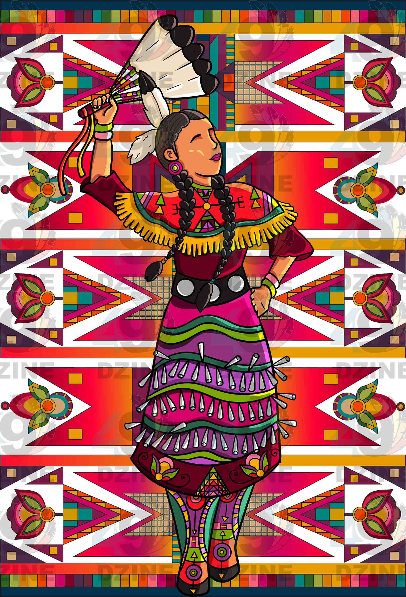 Jingle Dancer 3 with Background Transfer (Various Sizes)