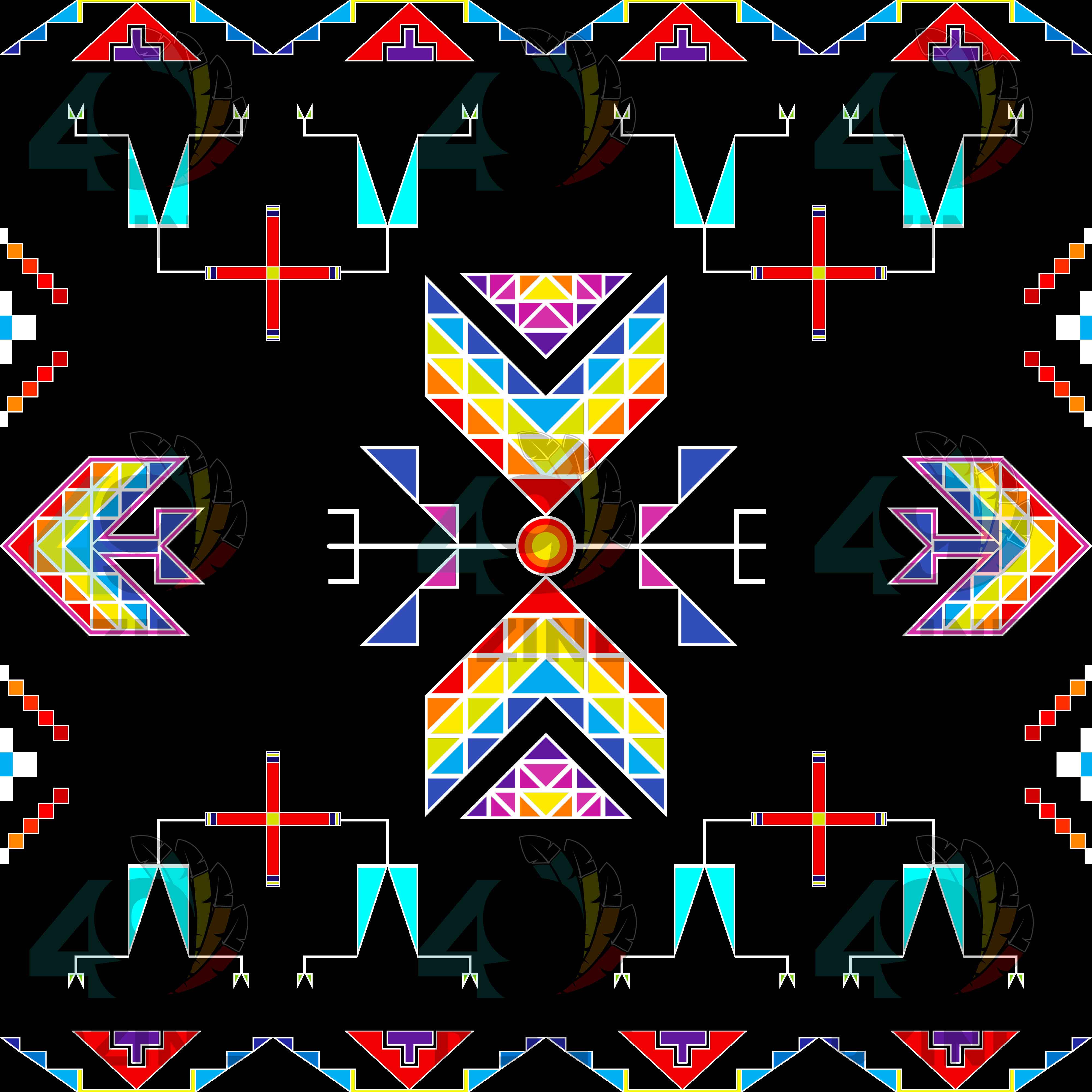 Rainy Chief Rainbow Black Cotton Fabric