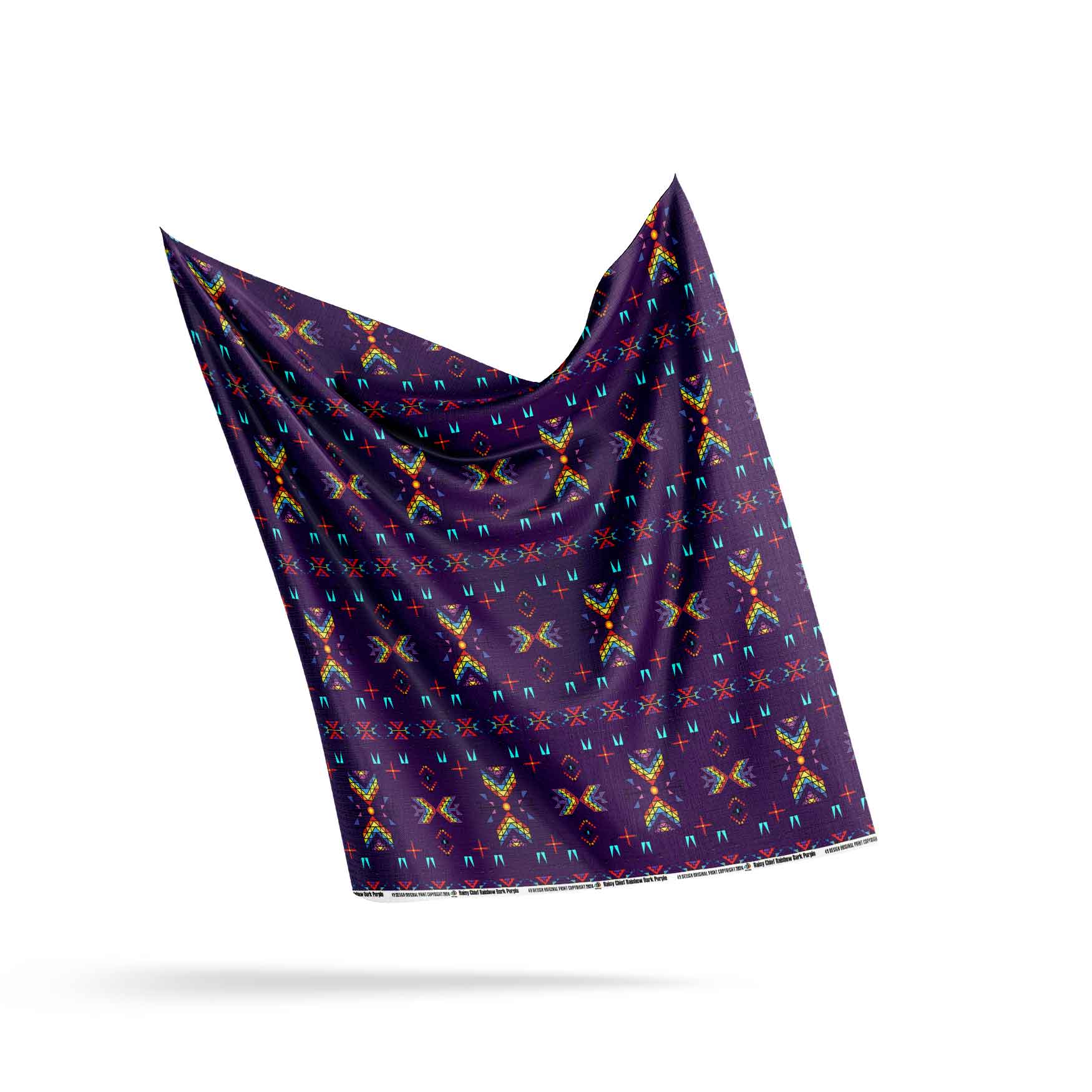 Rainy Chief Rainbow Dark Purple Cotton Fabric