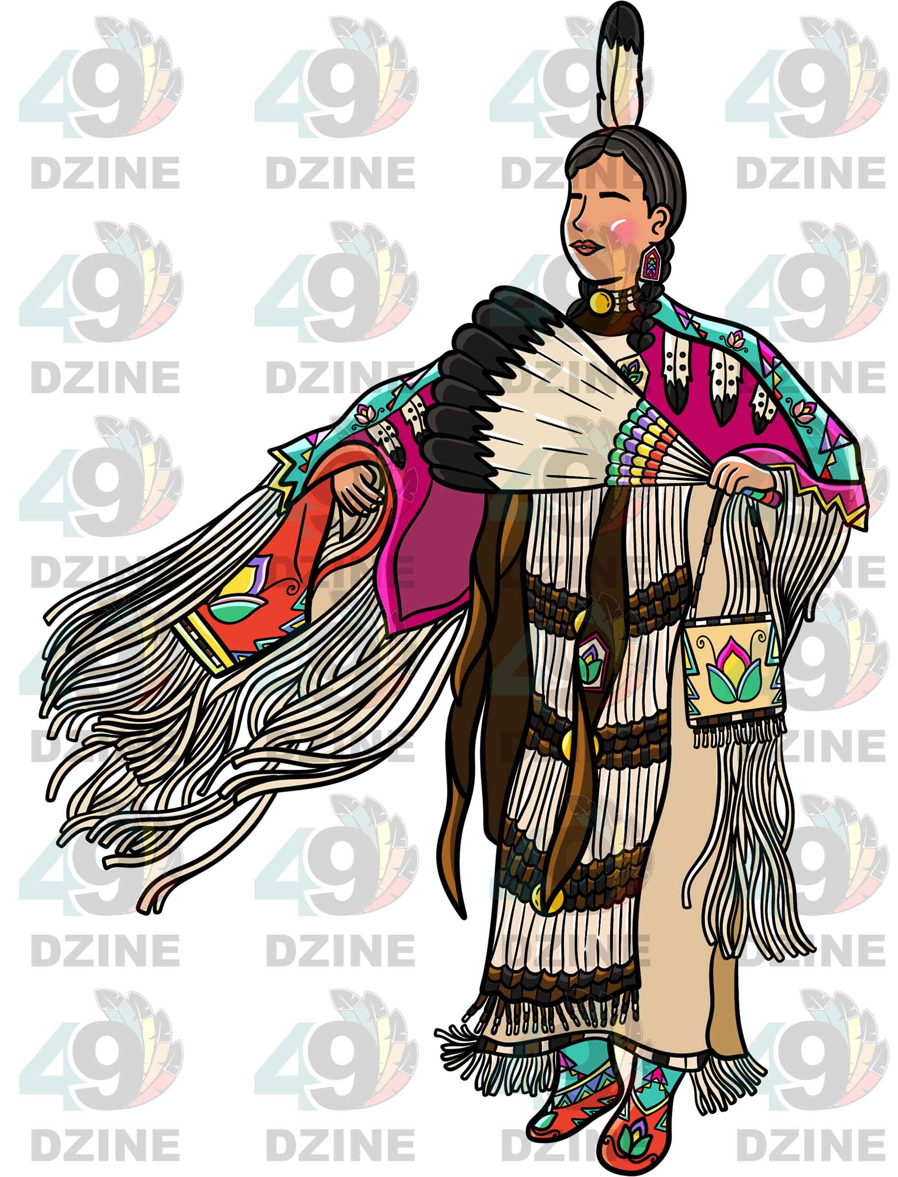 Traditional Buckskin Dancer 5 Transfer (Various Sizes)