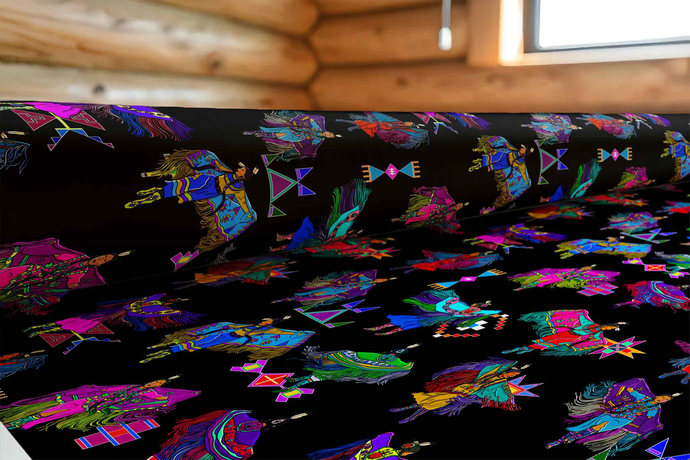 Women's Fancy Dancers Black Large Cotton Poplin