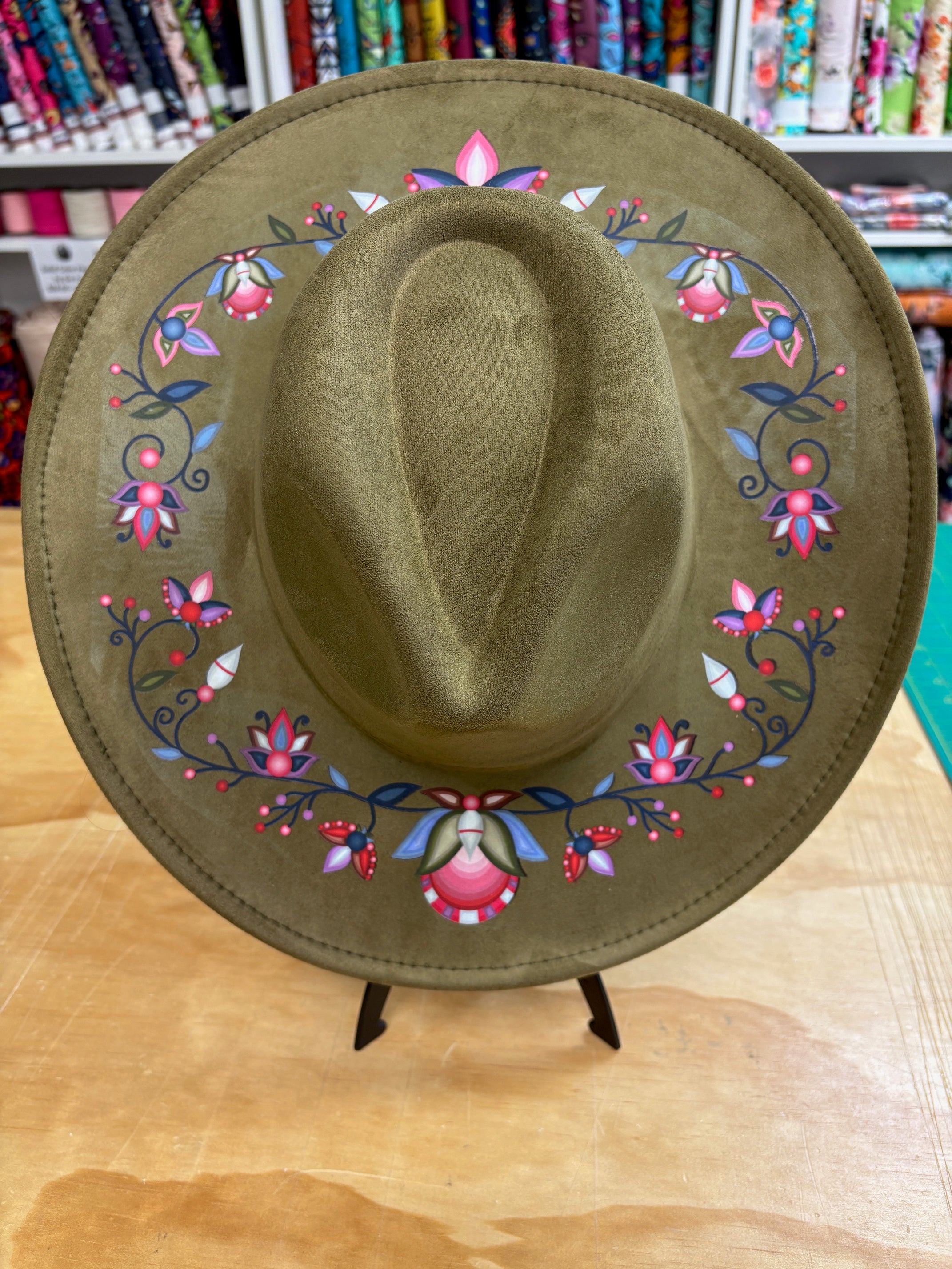 Glacial Gardenia No Stroke Olive Green Fedora Hat