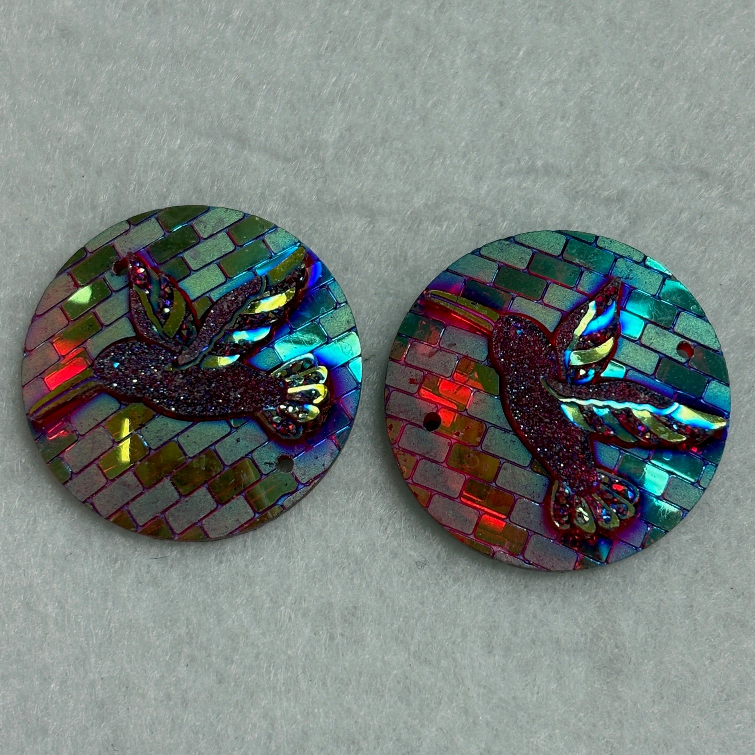 Hummingbird Cabochons Set of 2