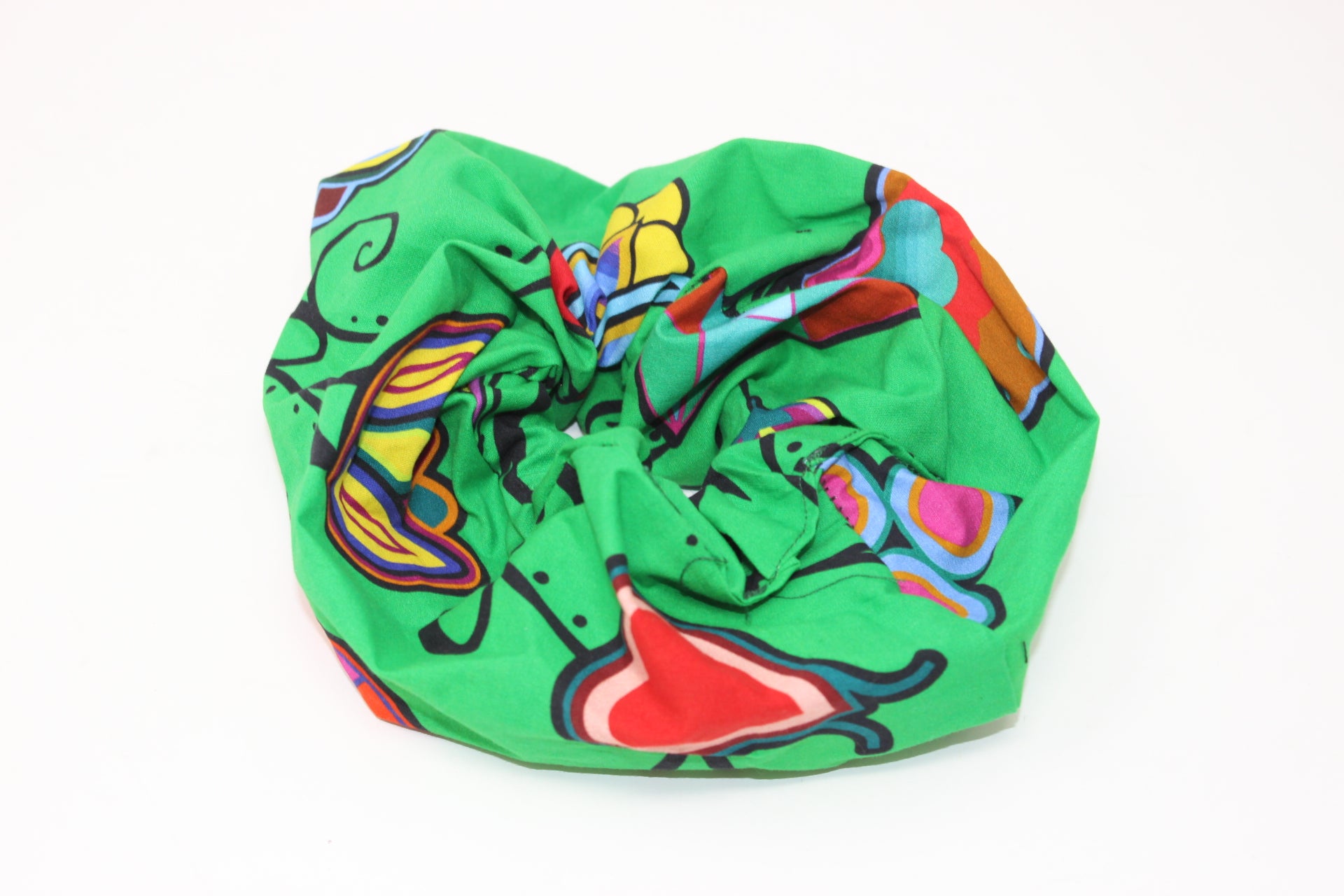 Indigenous Paisley Green Scrunchie