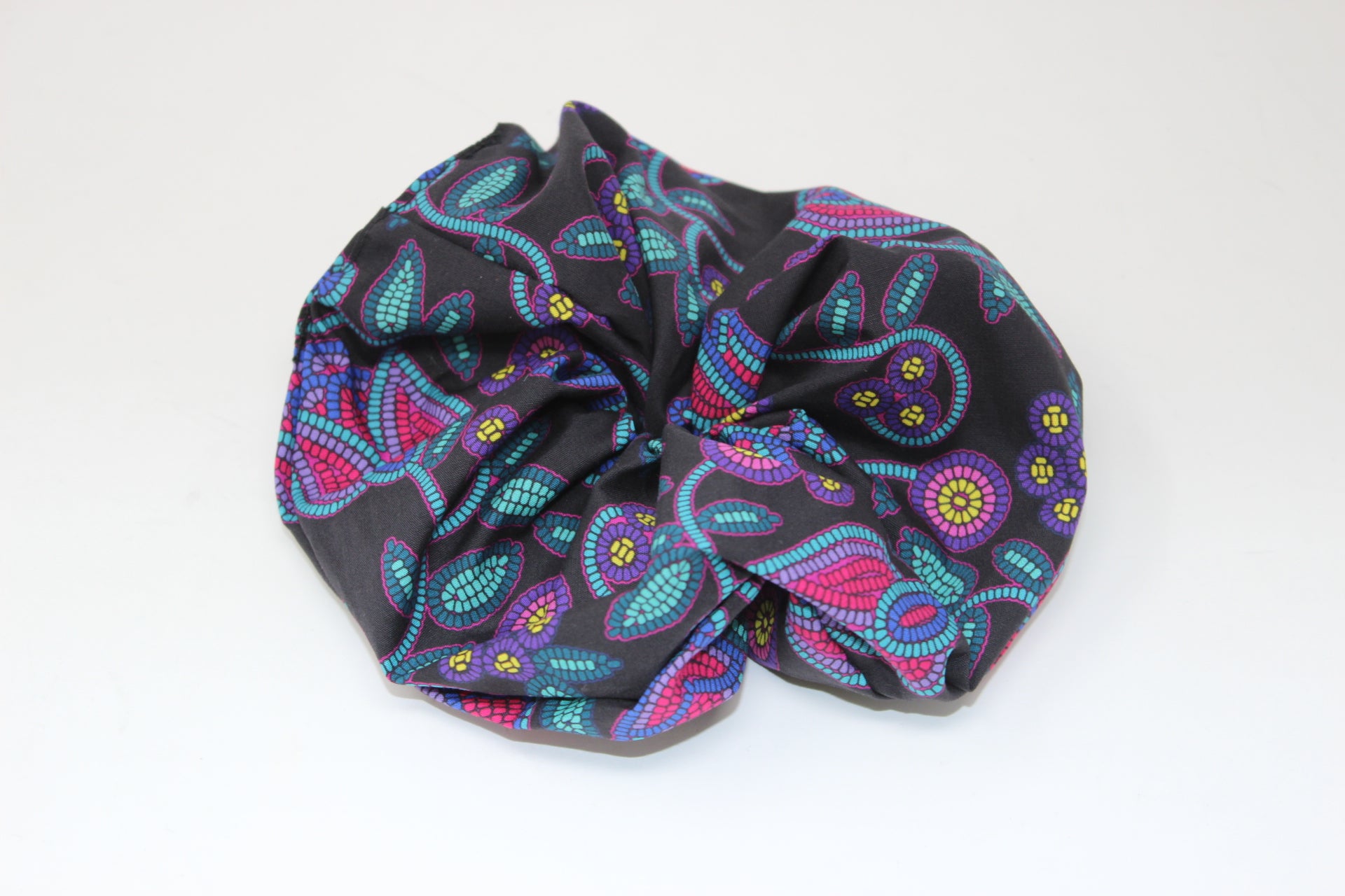 Beaded Nouveau Coal Scrunchie