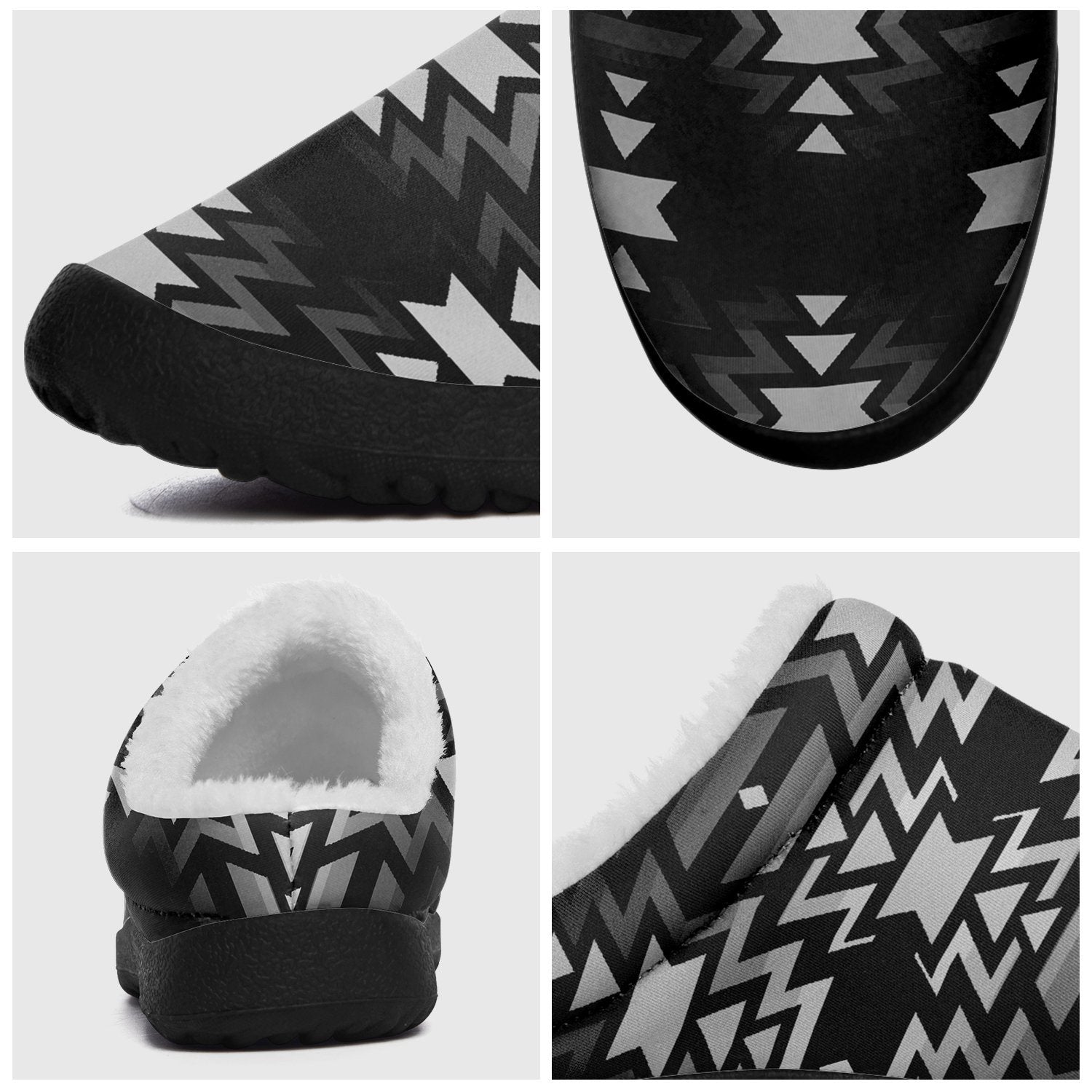 Black Fire and White Ikinnii Indoor Slipper 49 Dzine 