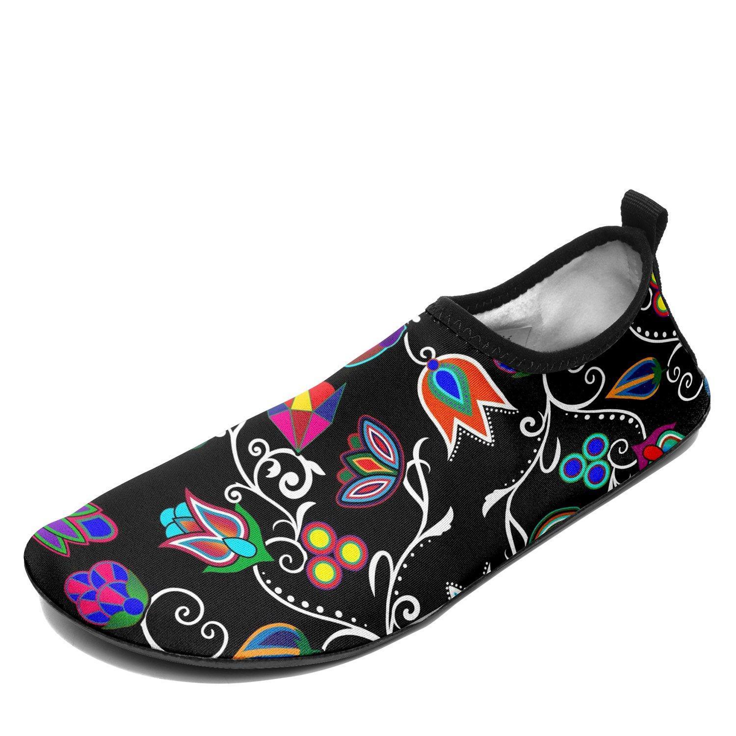 Indigenous Paisley Black Sockamoccs Kid's Slip On Shoes 49 Dzine 