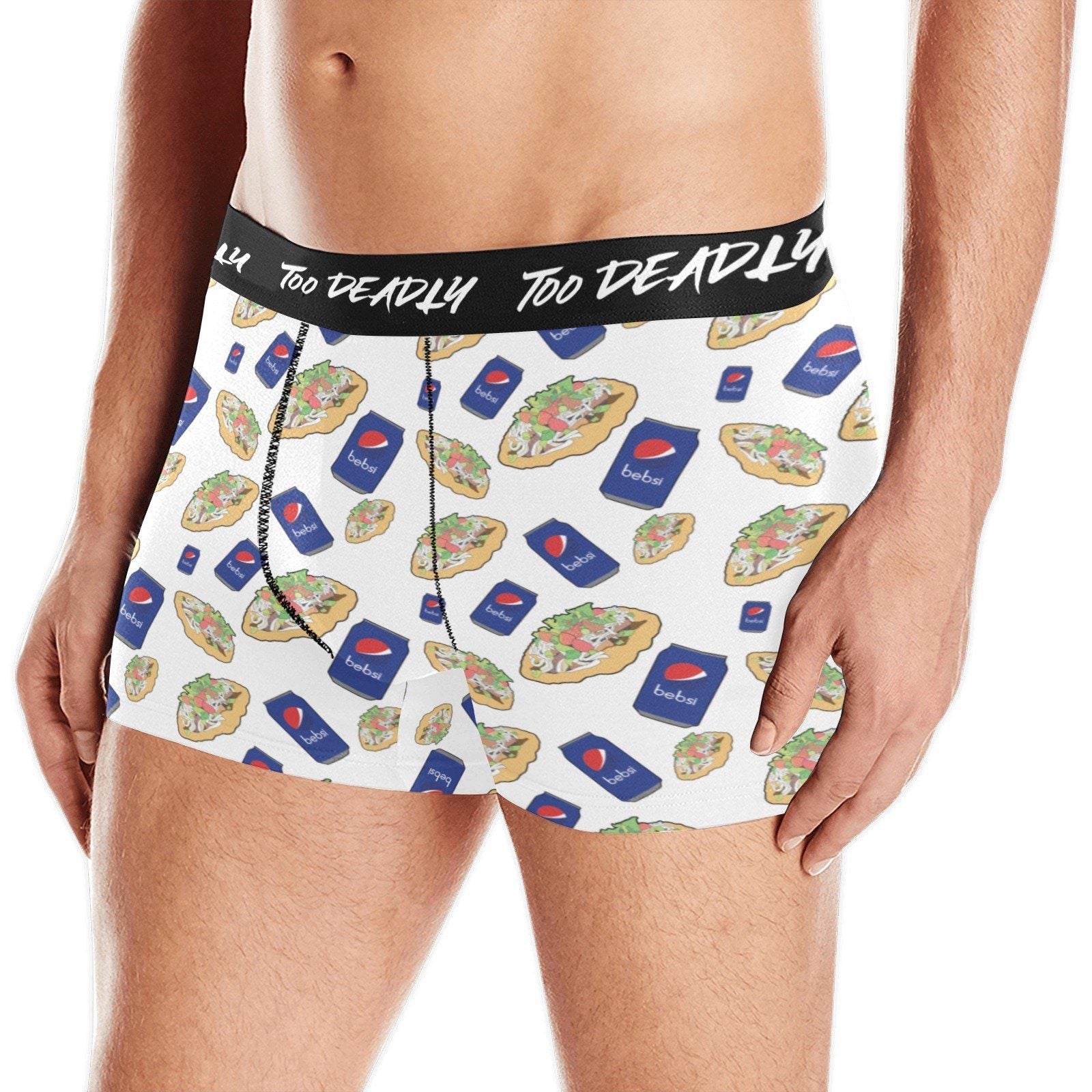 Too Deadly Bepsi Taco Men's Boxer Briefs w/ Custom Waistband (Model L10) Men's Briefs-Custom Waistband (Merged Design) e-joyer 